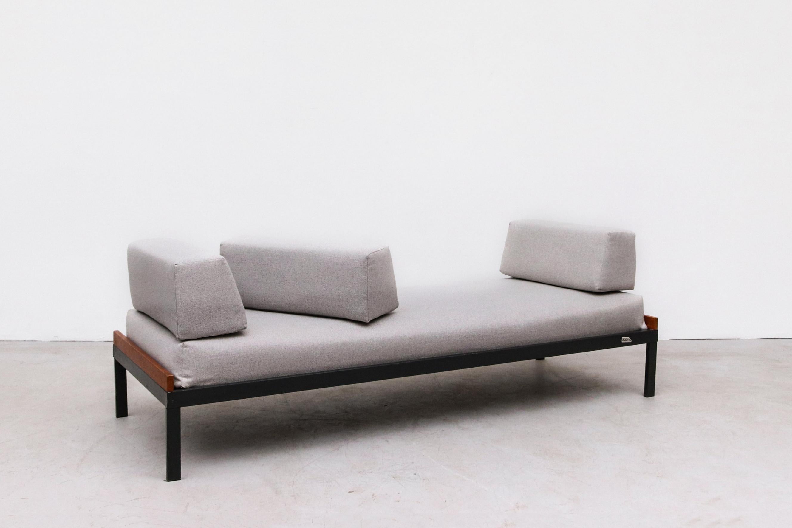 Enameled Friso Kramer 'Couchette' Wood & Black Daybed for Auping, 1965 w/ New Cushions For Sale