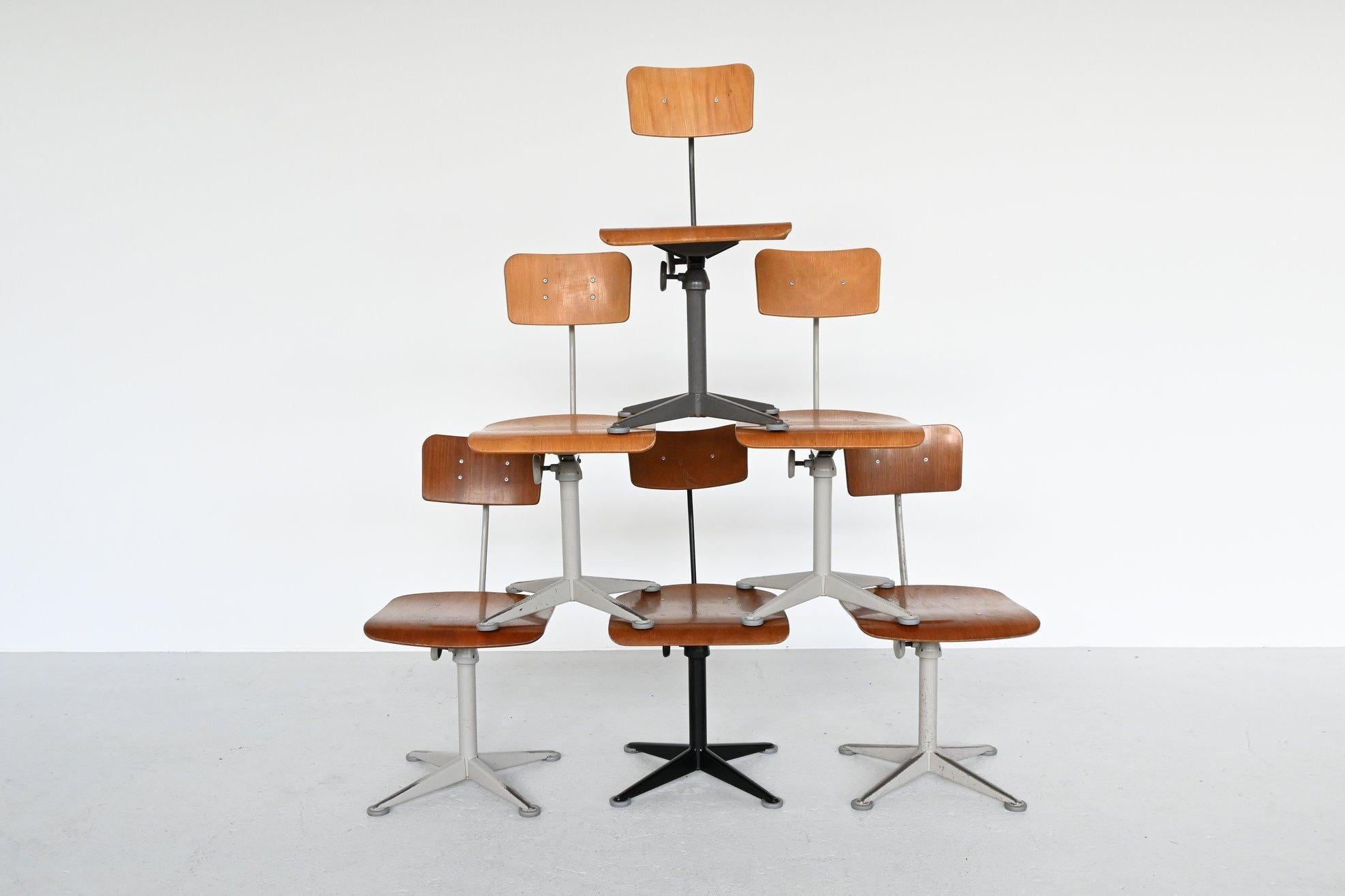 Mid-Century Modern Friso Kramer Drafting Chairs Ahrend de Cirkel, the Netherlands, 1960
