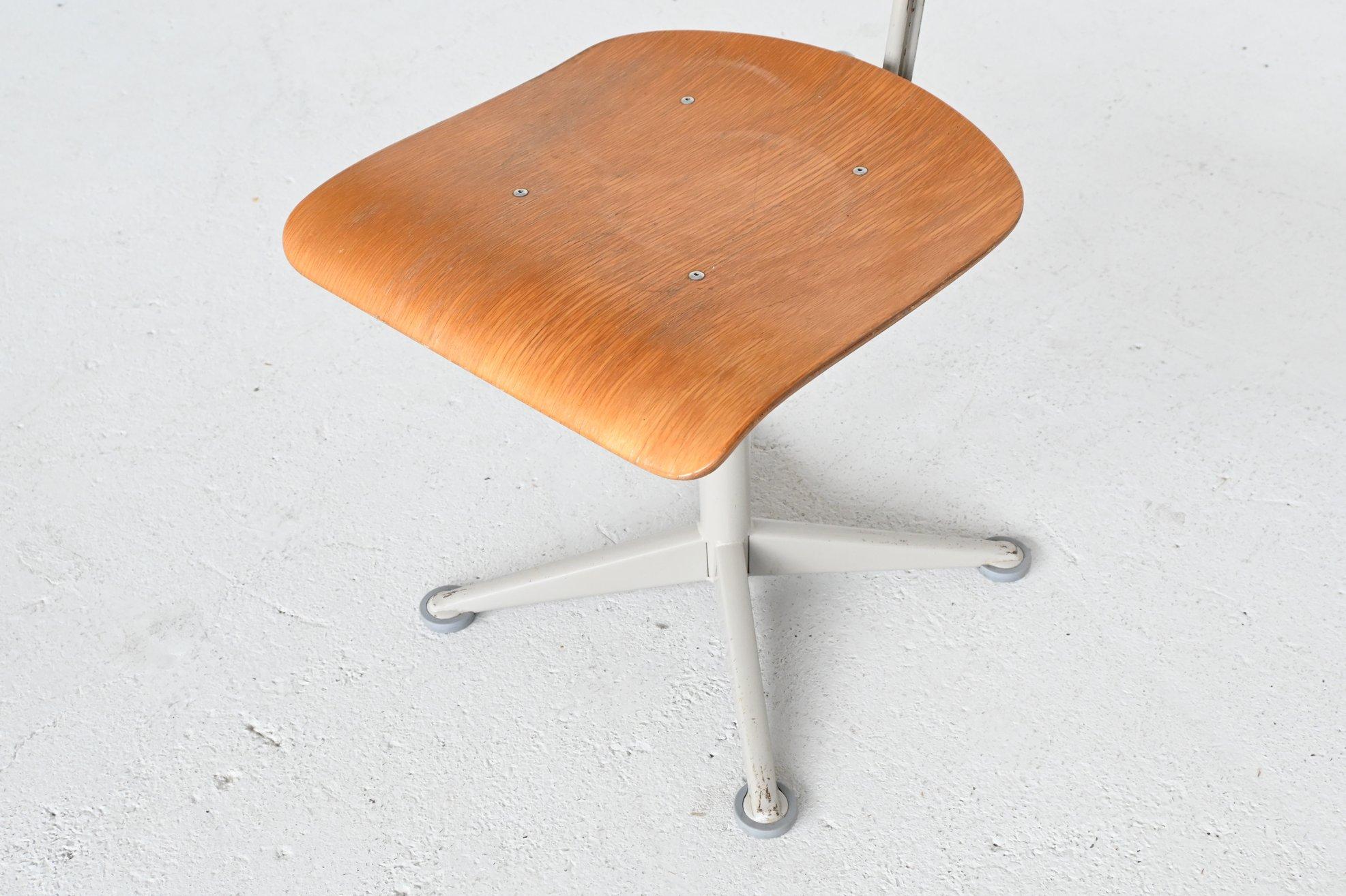 Plywood Friso Kramer Drafting Chairs Ahrend de Cirkel, the Netherlands, 1960