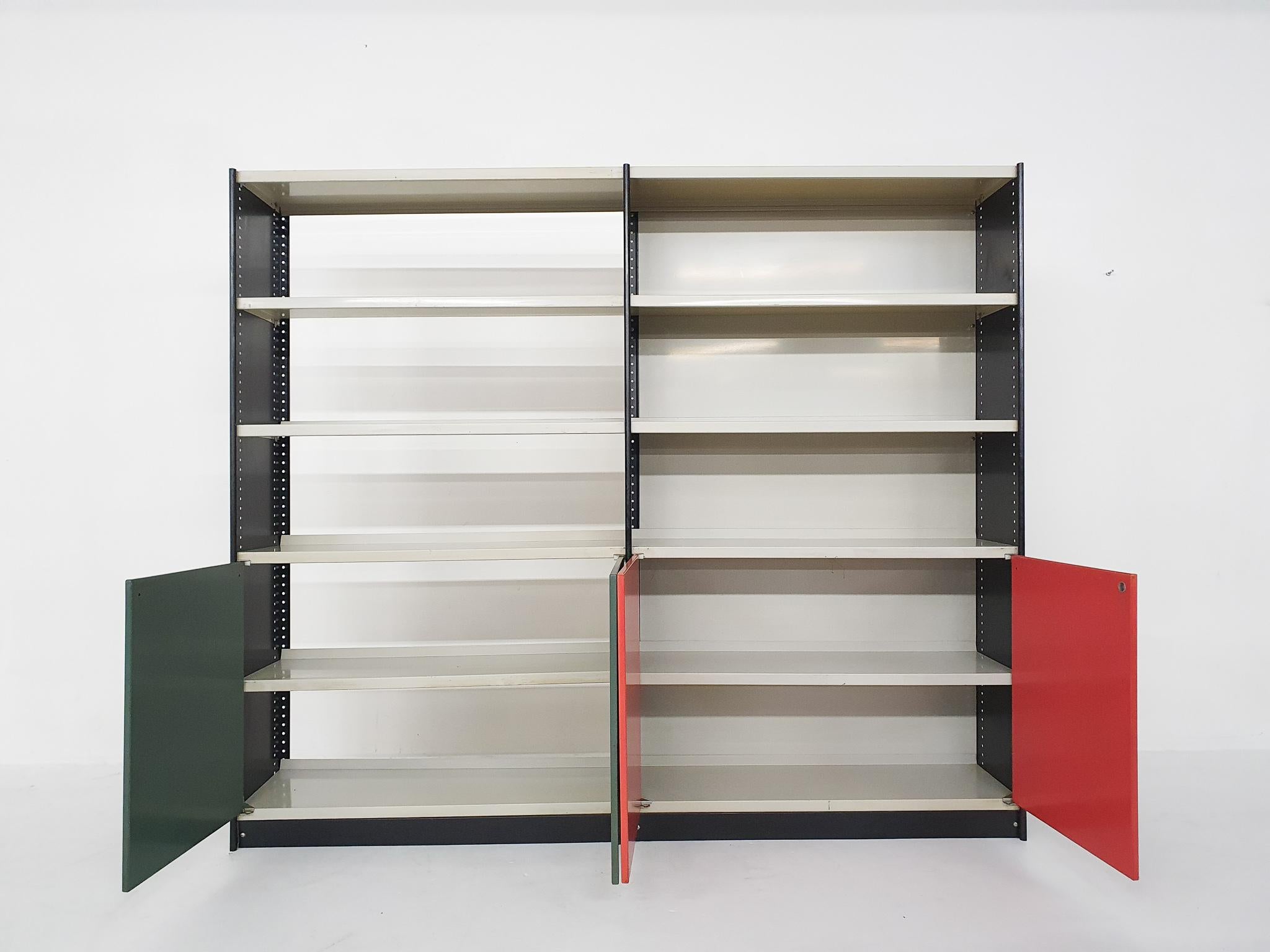 Mid-Century Modern Friso Kramer for Stabilux Metal Book Case, The Netherlands, 1960's
