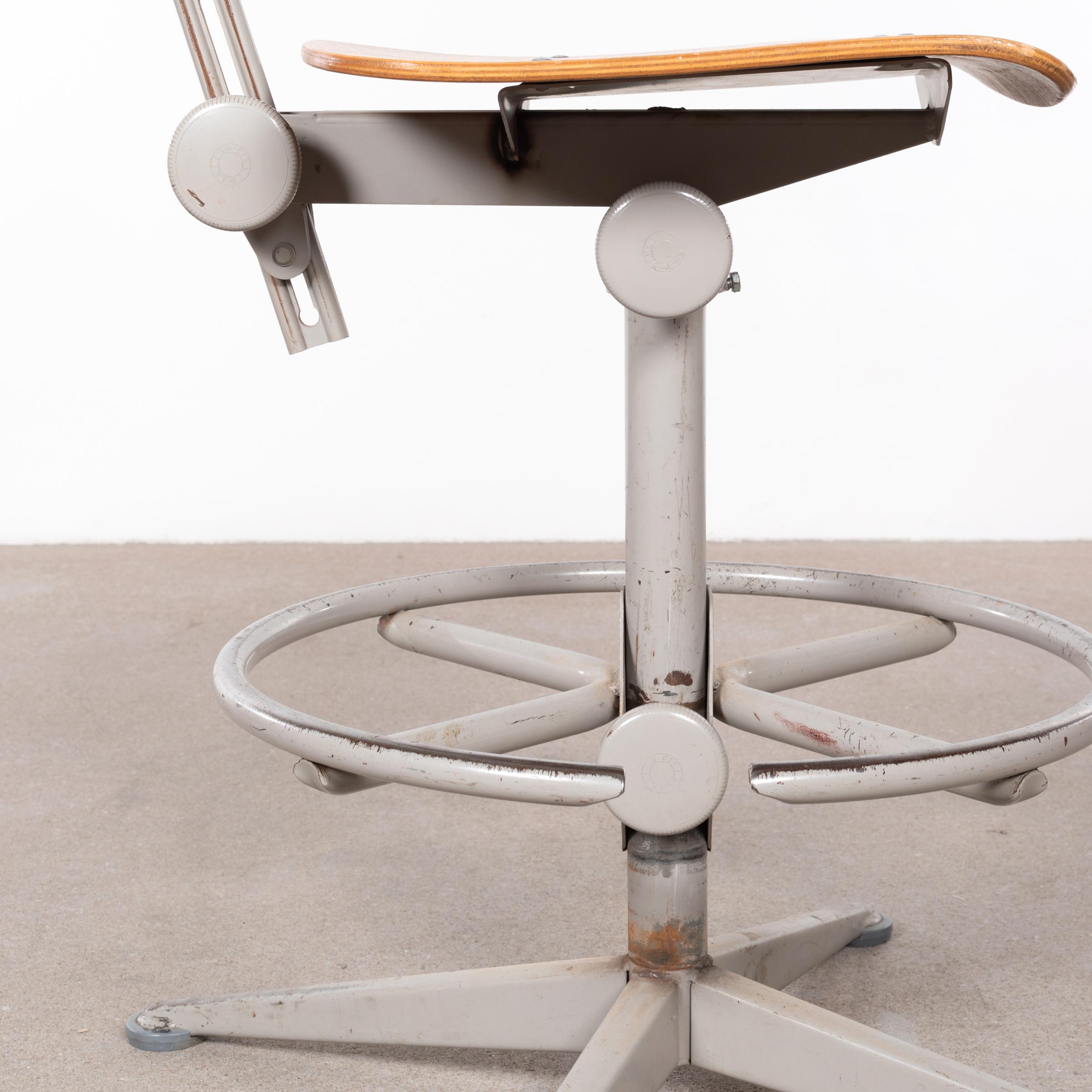 Friso Kramer Industrial Drafting Stools for Ahrend de Cirkel, Netherlands 11