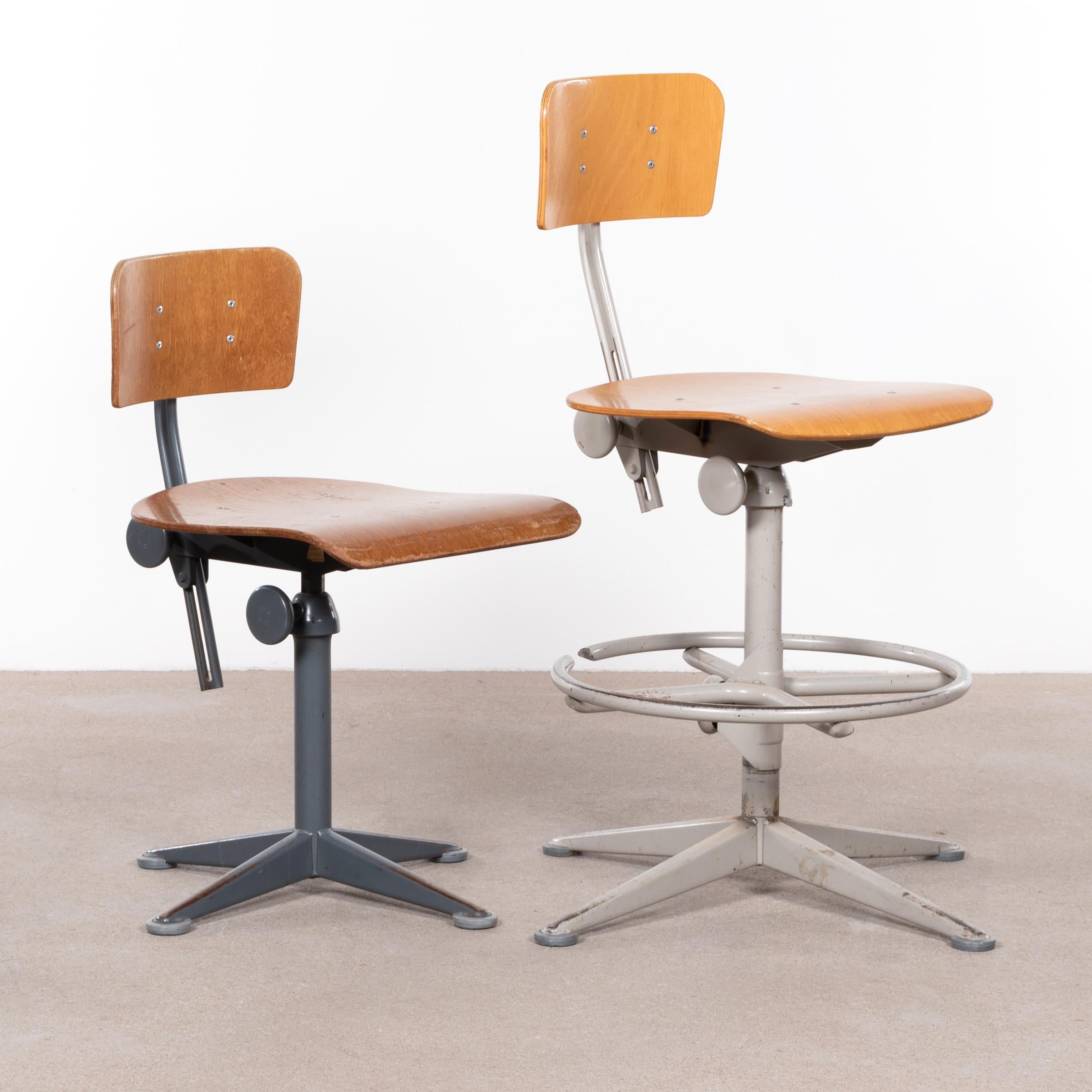 Friso Kramer Industrial Drafting Stools for Ahrend de Cirkel, Netherlands 2