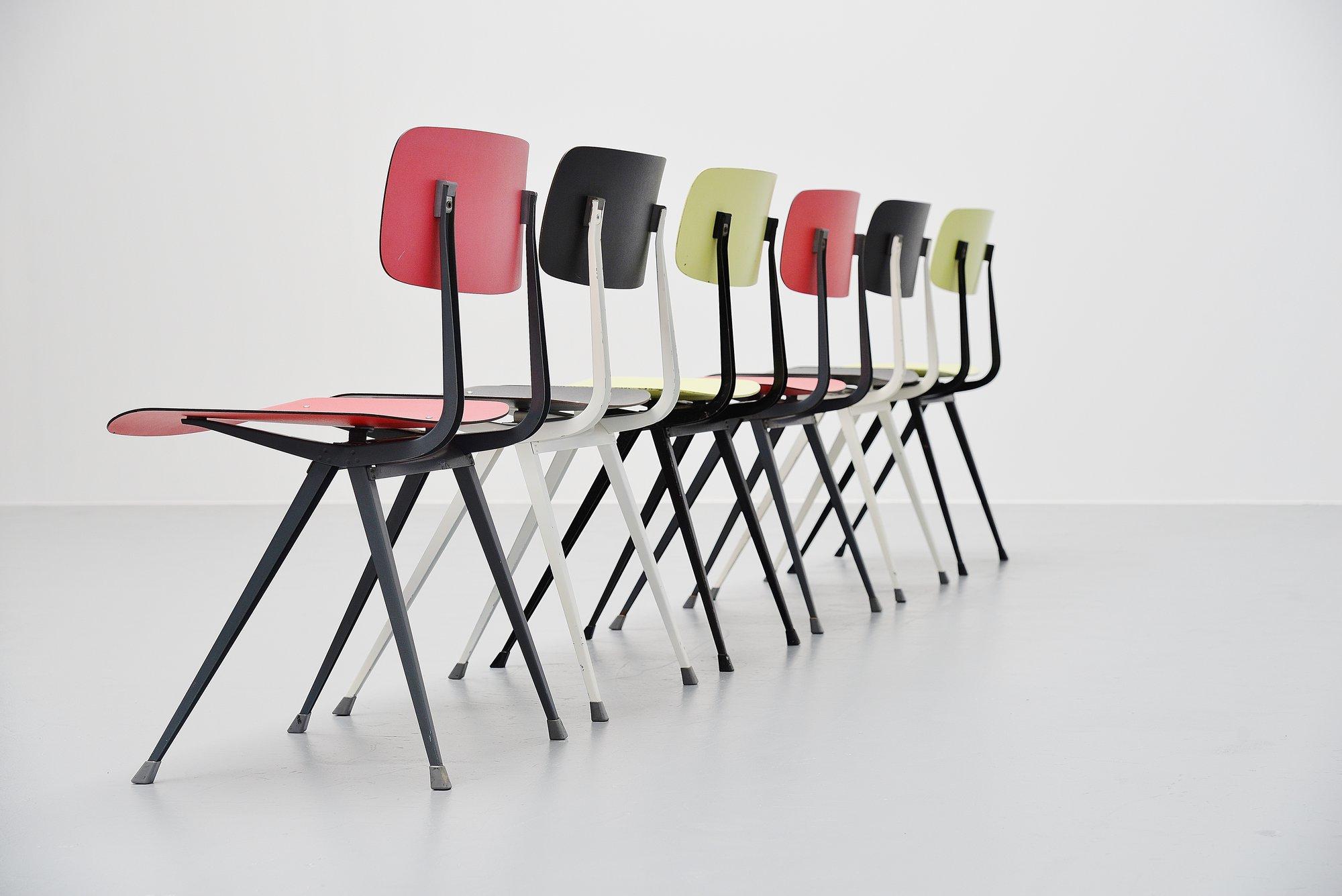 Mid-Century Modern Friso Kramer Result Chairs 6 for Ahrend de Cirkel, 1958