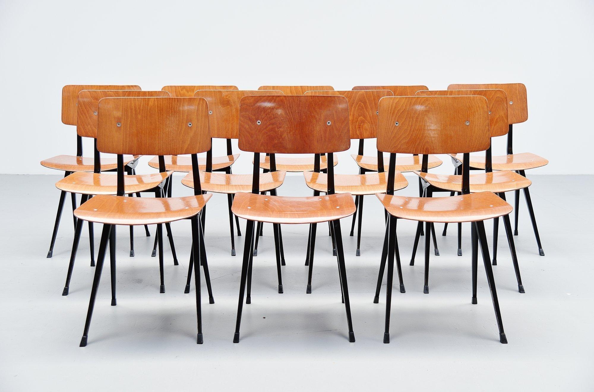 Cold-Painted Friso Kramer Result Chairs Ahrend de Cirkel, 1970
