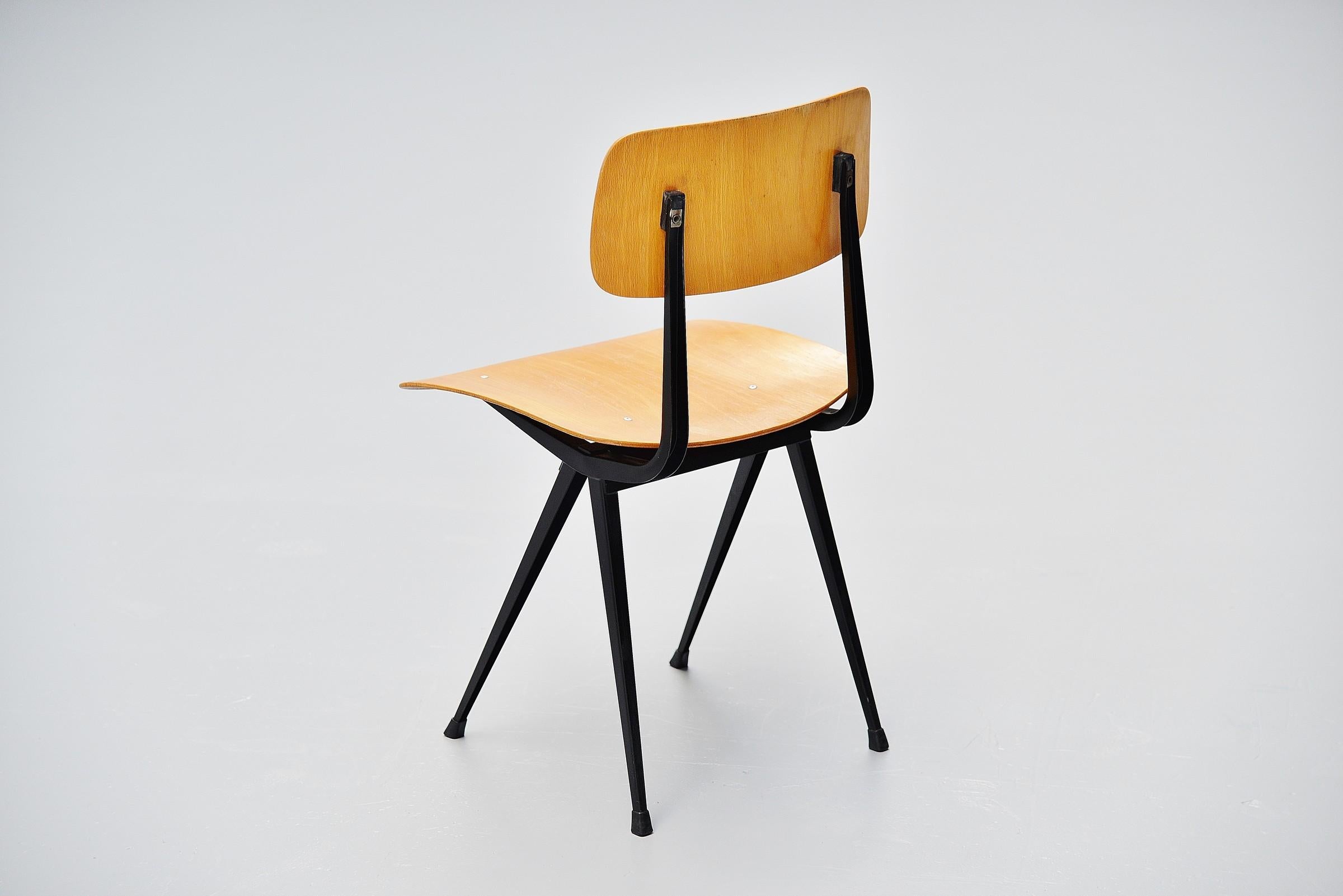 Metal Friso Kramer Result Chairs Set Birch Ahrend 1965 For Sale