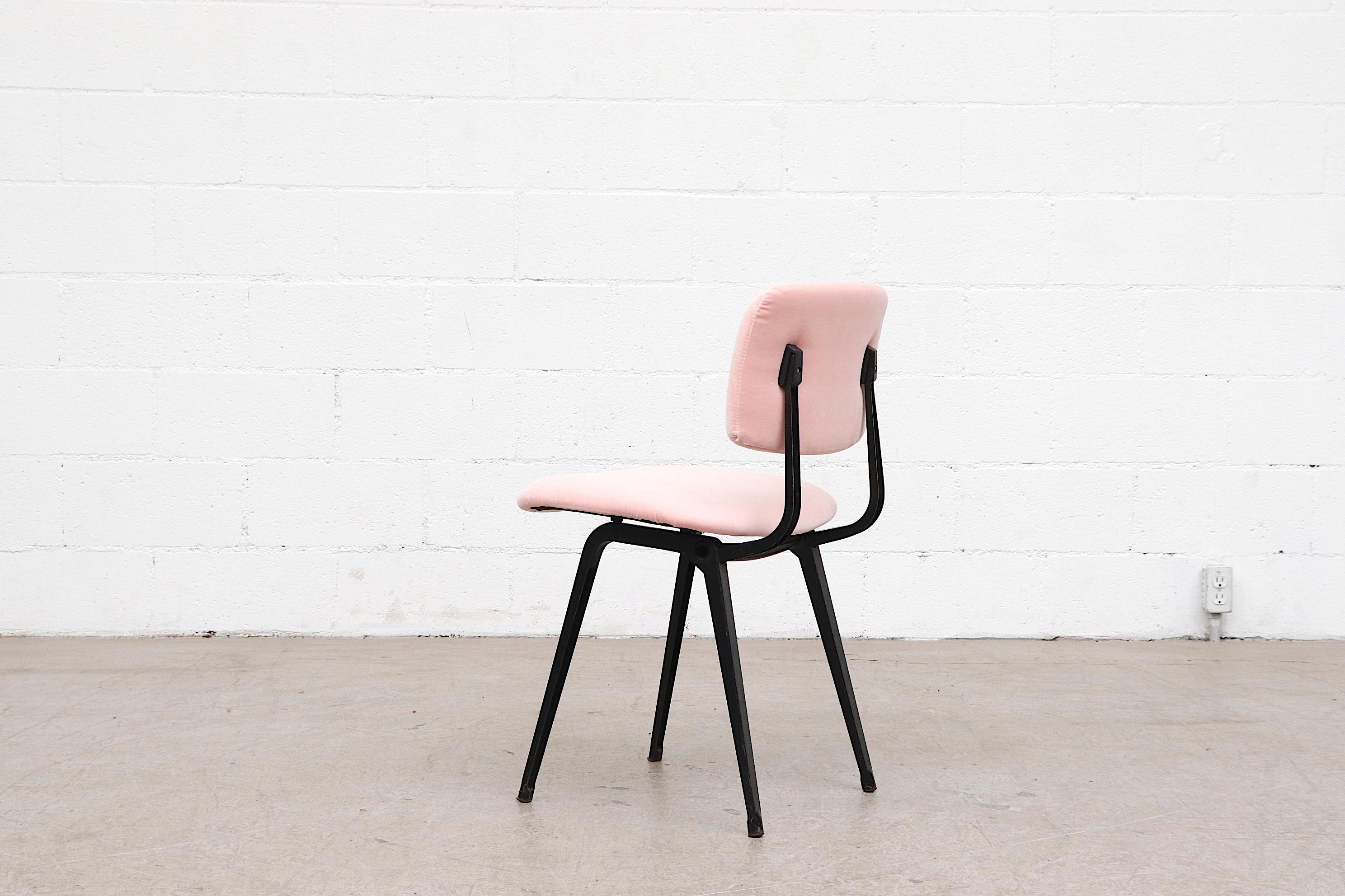Dutch Friso Kramer 'Revolt' Chair in Pink Velvet