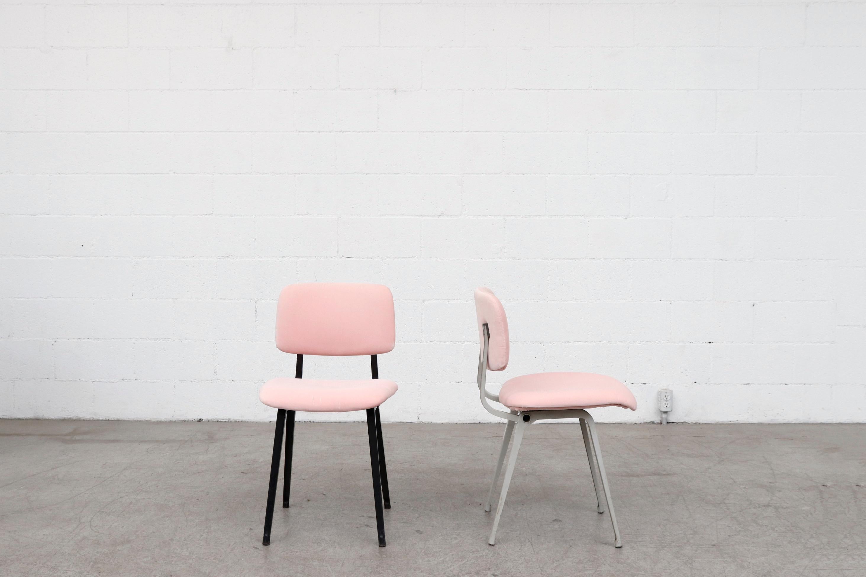 Enameled Friso Kramer 'Revolt' Chair in Pink Velvet
