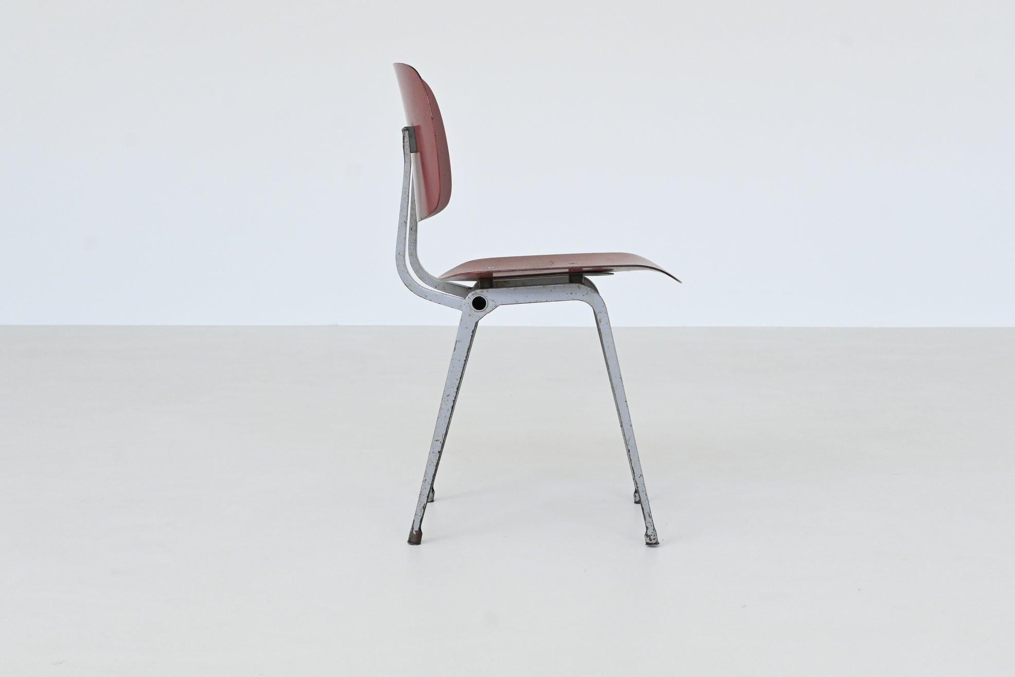 Dutch Friso Kramer Revolt chair red grey Ahrend de Cirkel The Netherlands 1953