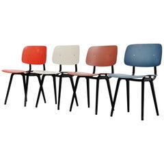 Friso Kramer Revolt Chairs for Ahrend de Cirkel, 1953 Black Colors