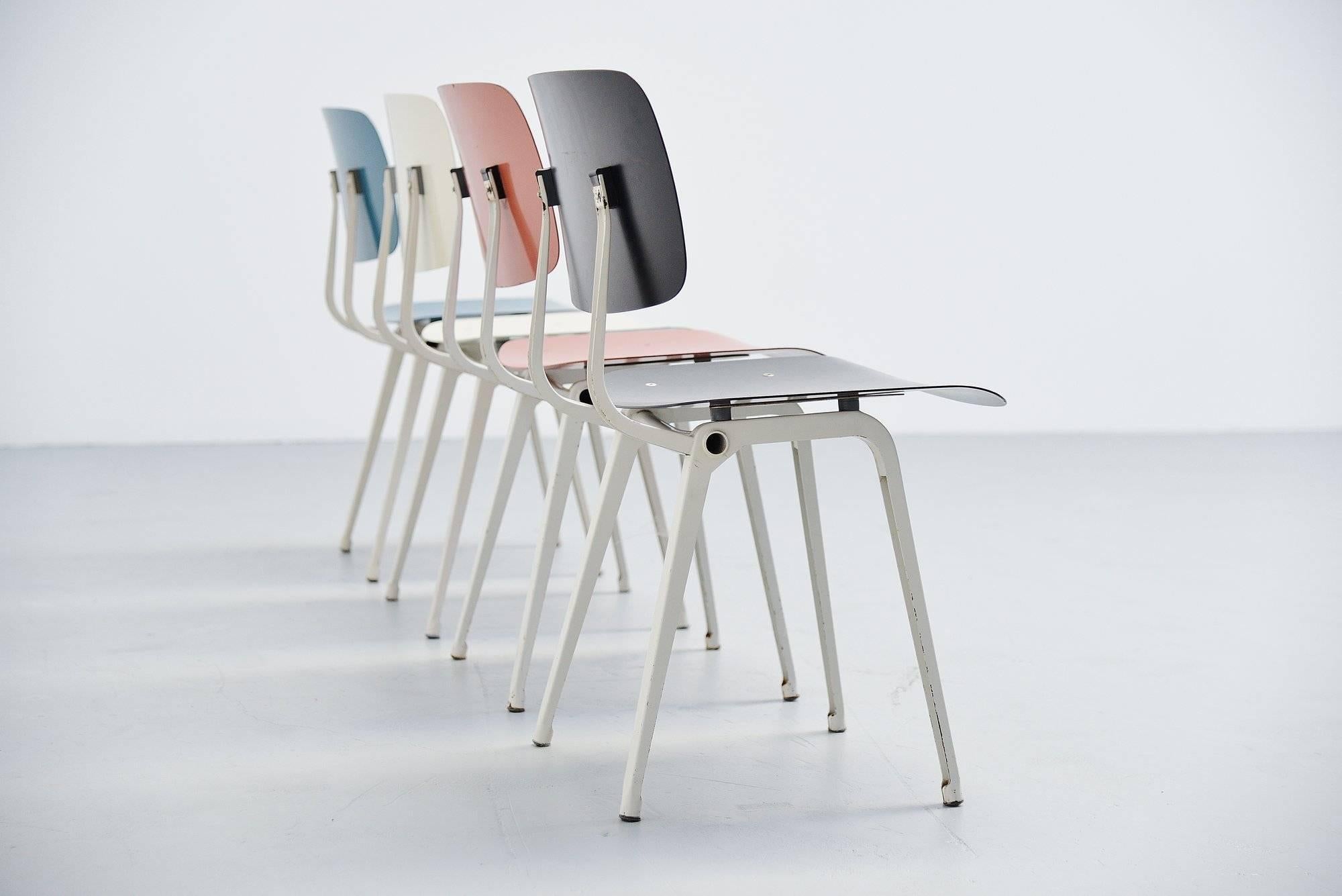 Mid-Century Modern Friso Kramer Revolt Chairs for Ahrend de Cirkel 1953 Grey Colors
