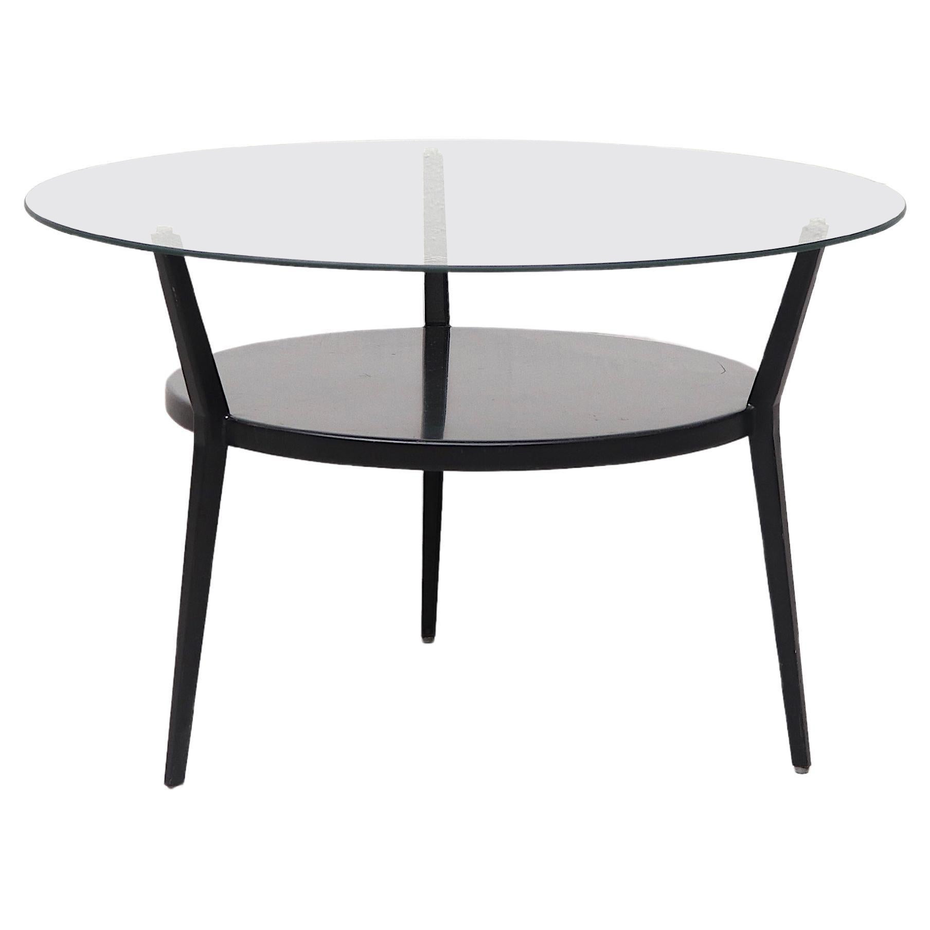 Friso Kramer "Rotunda" Black Metal and Glass Coffee Table by Ahrend de Cirkel