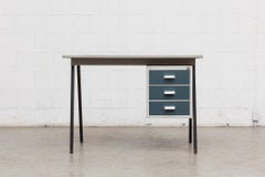 Friso Kramer Style 1950s Metal Desk with Prouve Legs