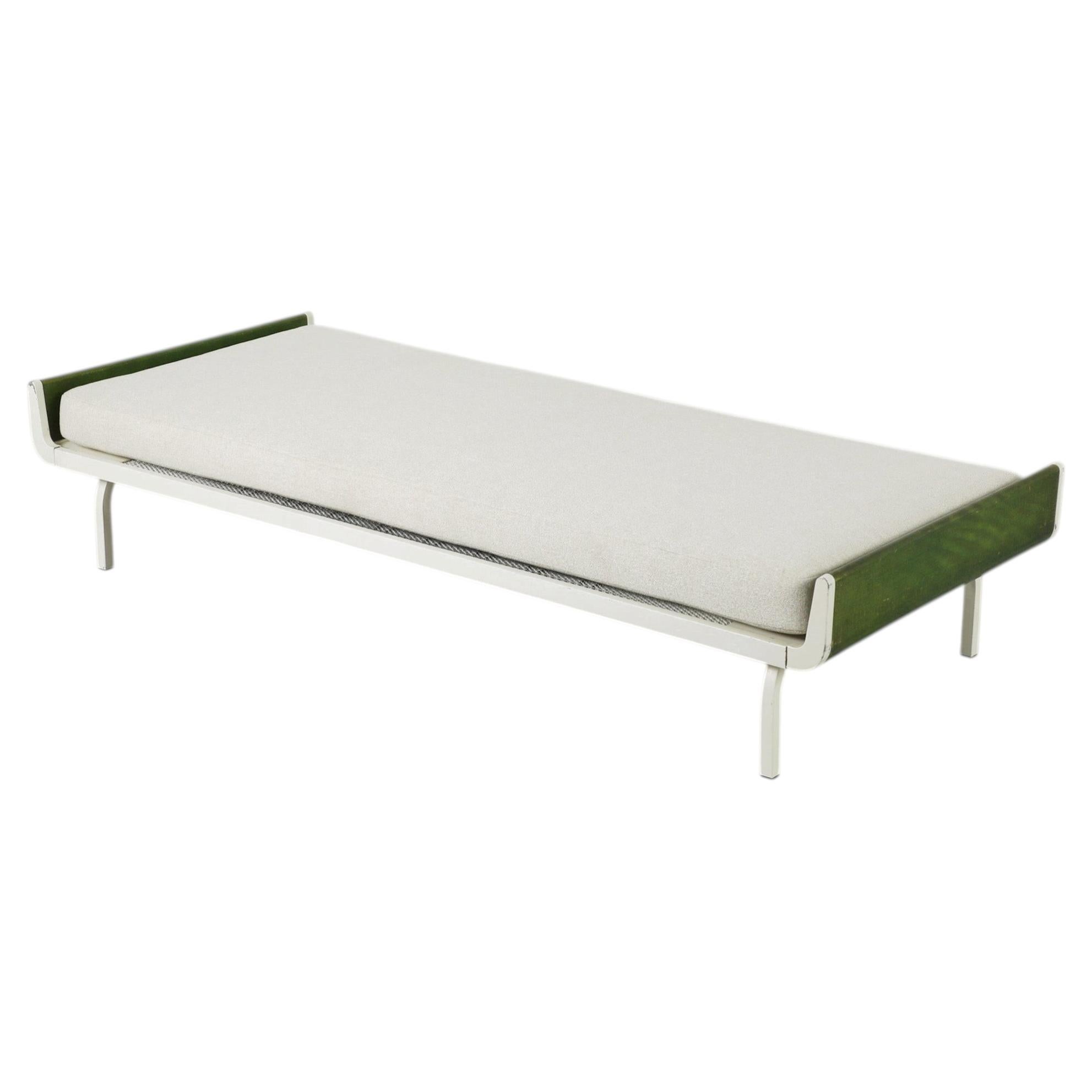 Friso Kramer Style Mid-Century Auping Daybed with Green Stained Wood Ends