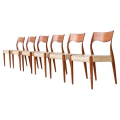 Used Fristho dining chairs #71 teak J.L. Moller Mobelfabrik The Netherlands 1960