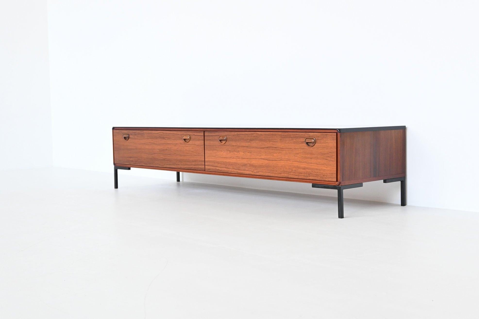 Mid-Century Modern Fristho Franeker Rosewood Low Sideboard The Netherlands 1960