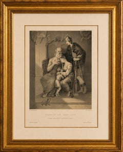 Frithiof and King Ring, Swedish Romantic Lithograph after Pehr Wickenberg, 1850