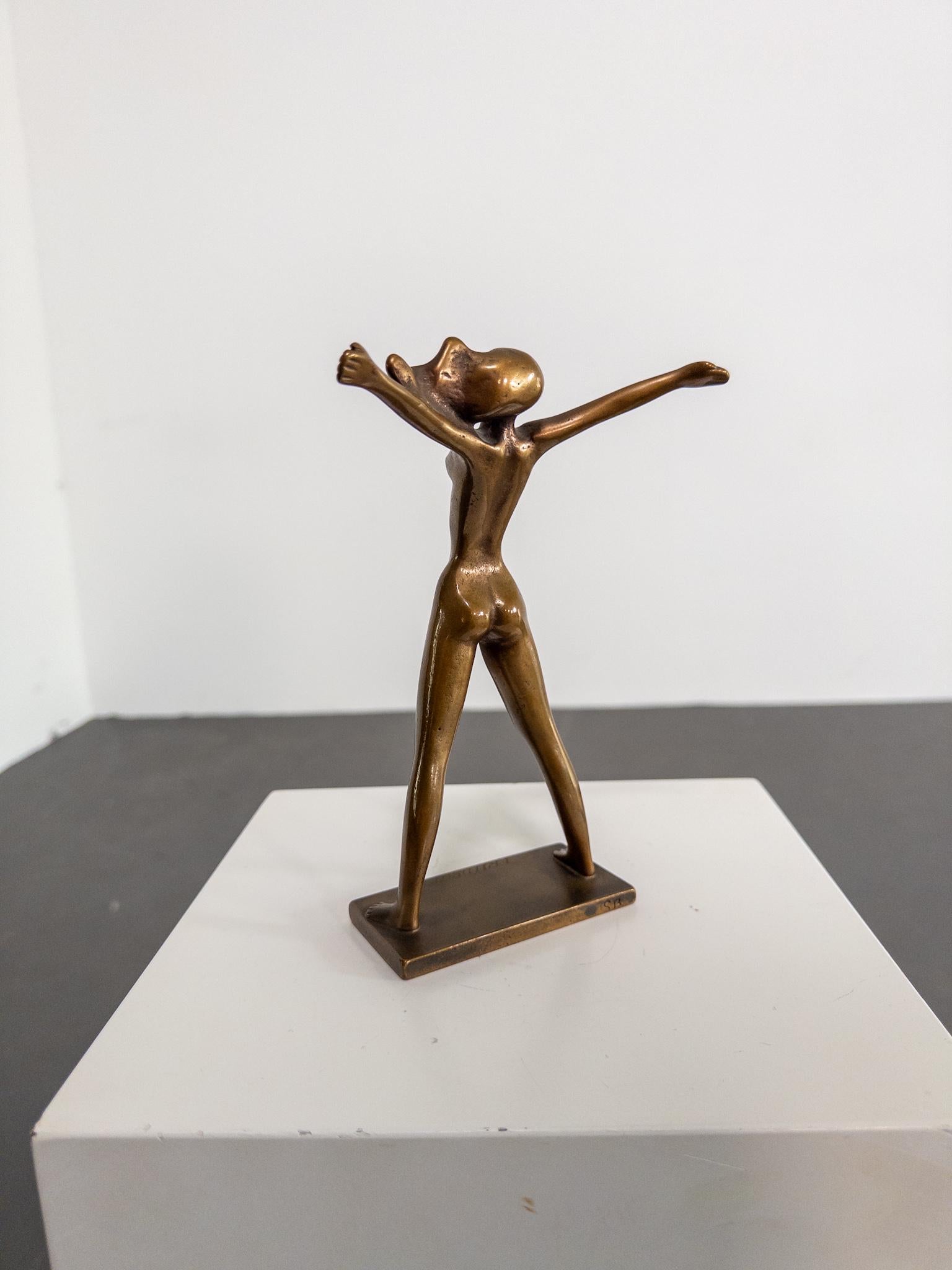 “Fritidsflickan” – Bronze Sculpture by Stig Blomberg for Ystad Brons, Sweden In Good Condition For Sale In Staffanstorp, SE
