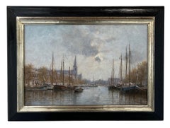Harlingen Dutch Landscape Sail Boat Ship Water In Stock