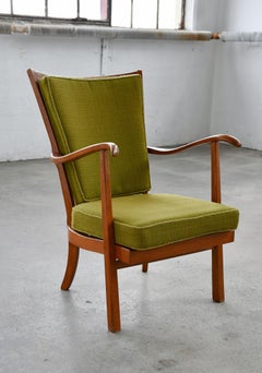Sillón de respaldo en forma de huso modelo 1628 de Frits Hansen, Dinamarca, década de 1940