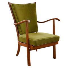 Sillón de respaldo en forma de huso modelo 1628 de Frits Hansen, Dinamarca, década de 1940