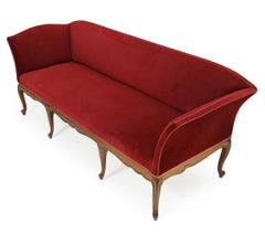 Frits Henningsen:  1930er Jahre 3-Sitzer-Sofa mit rotem Velours gepolstert