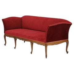 Frits Henningsen :  Canapé 3 places des années 1930 recouvert de velours rouge