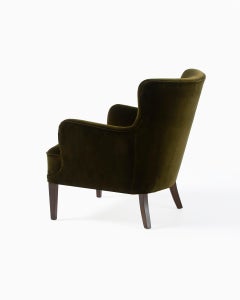 Sillón danés Frits Henningsen de terciopelo de los años 40