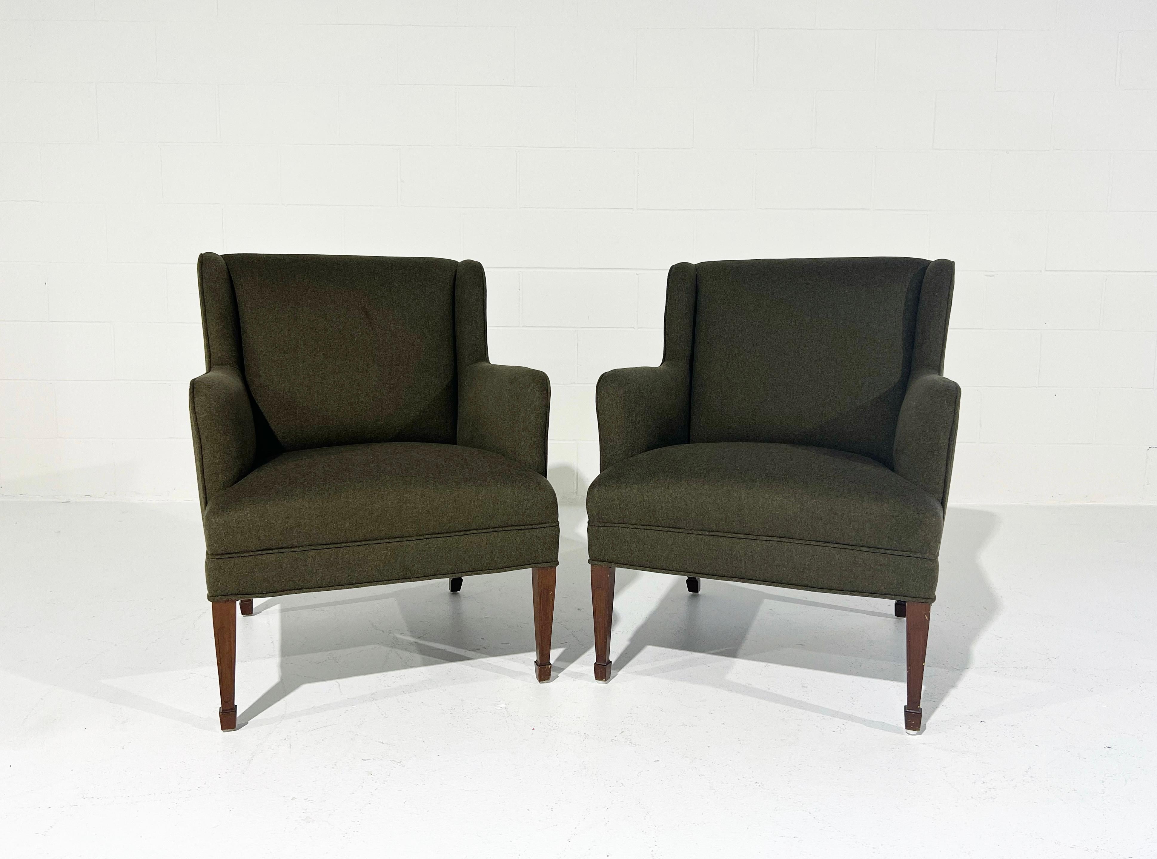Frits Henningsen Armchairs in Loro Piana Cashmere Wool 4