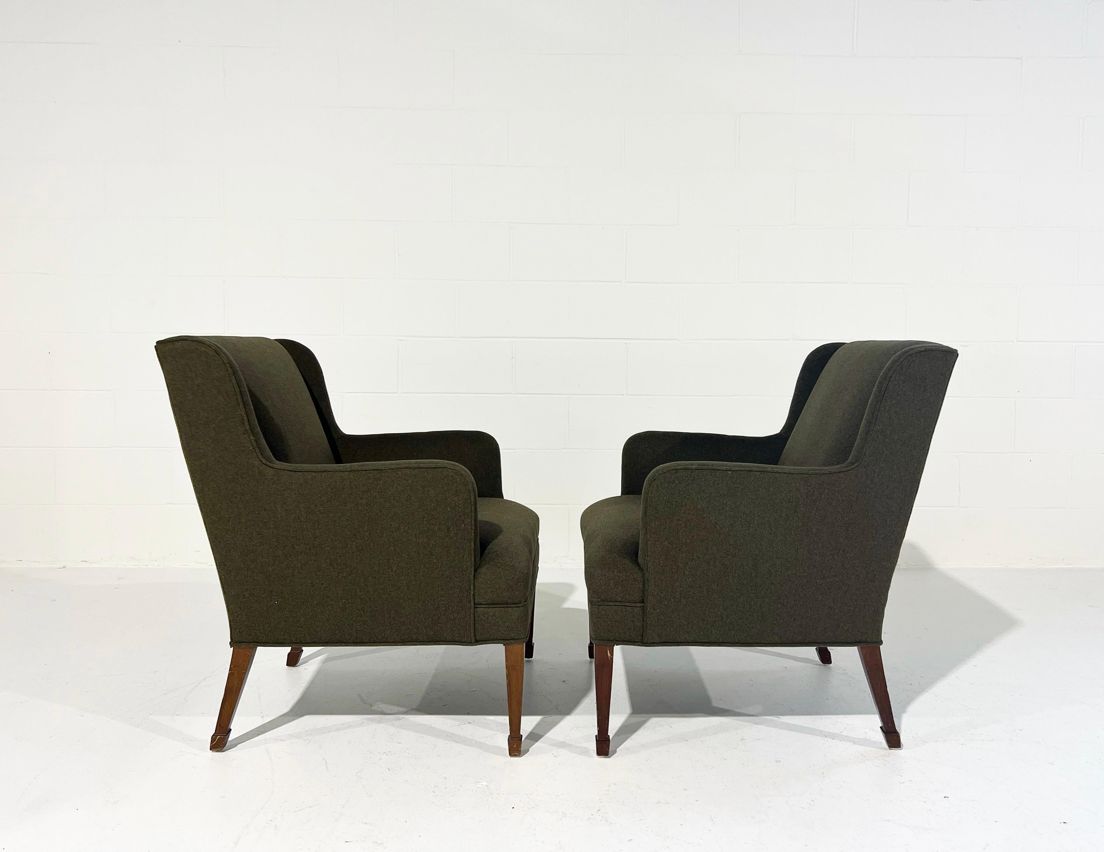 Frits Henningsen Armchairs in Loro Piana Cashmere Wool In Good Condition In SAINT LOUIS, MO