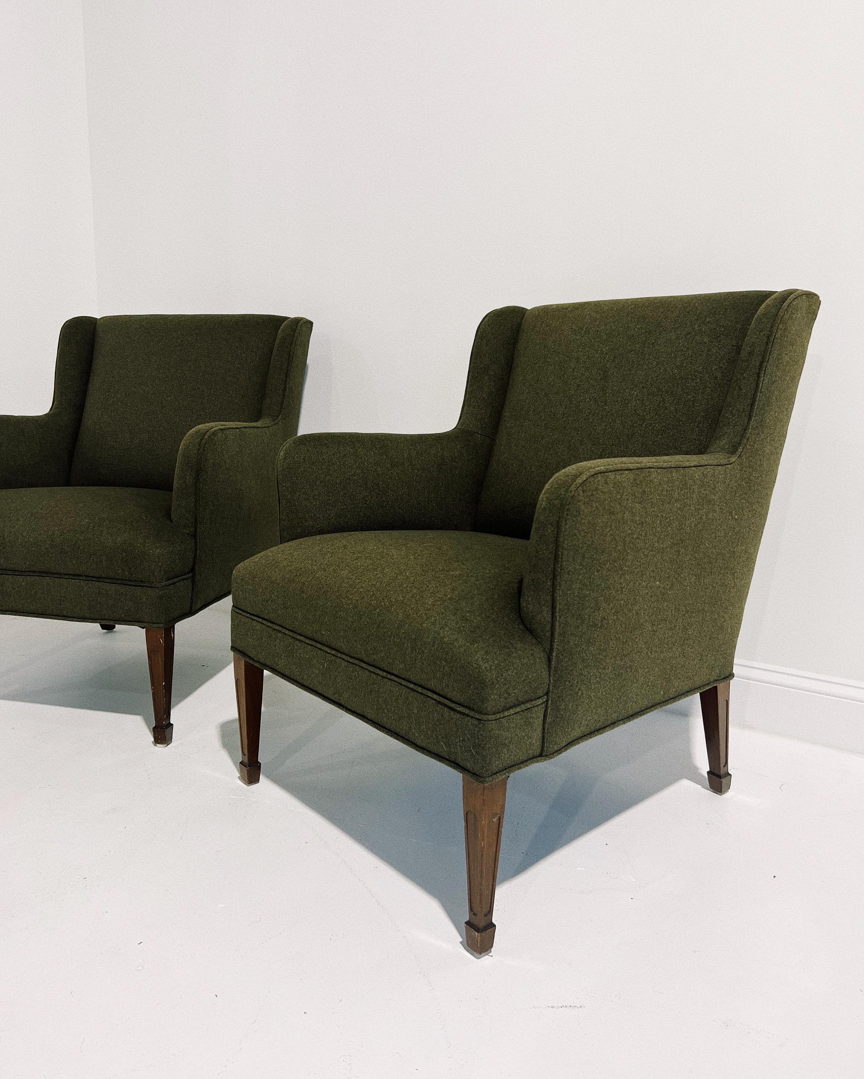 Mid-20th Century Frits Henningsen Armchairs in Loro Piana Cashmere Wool