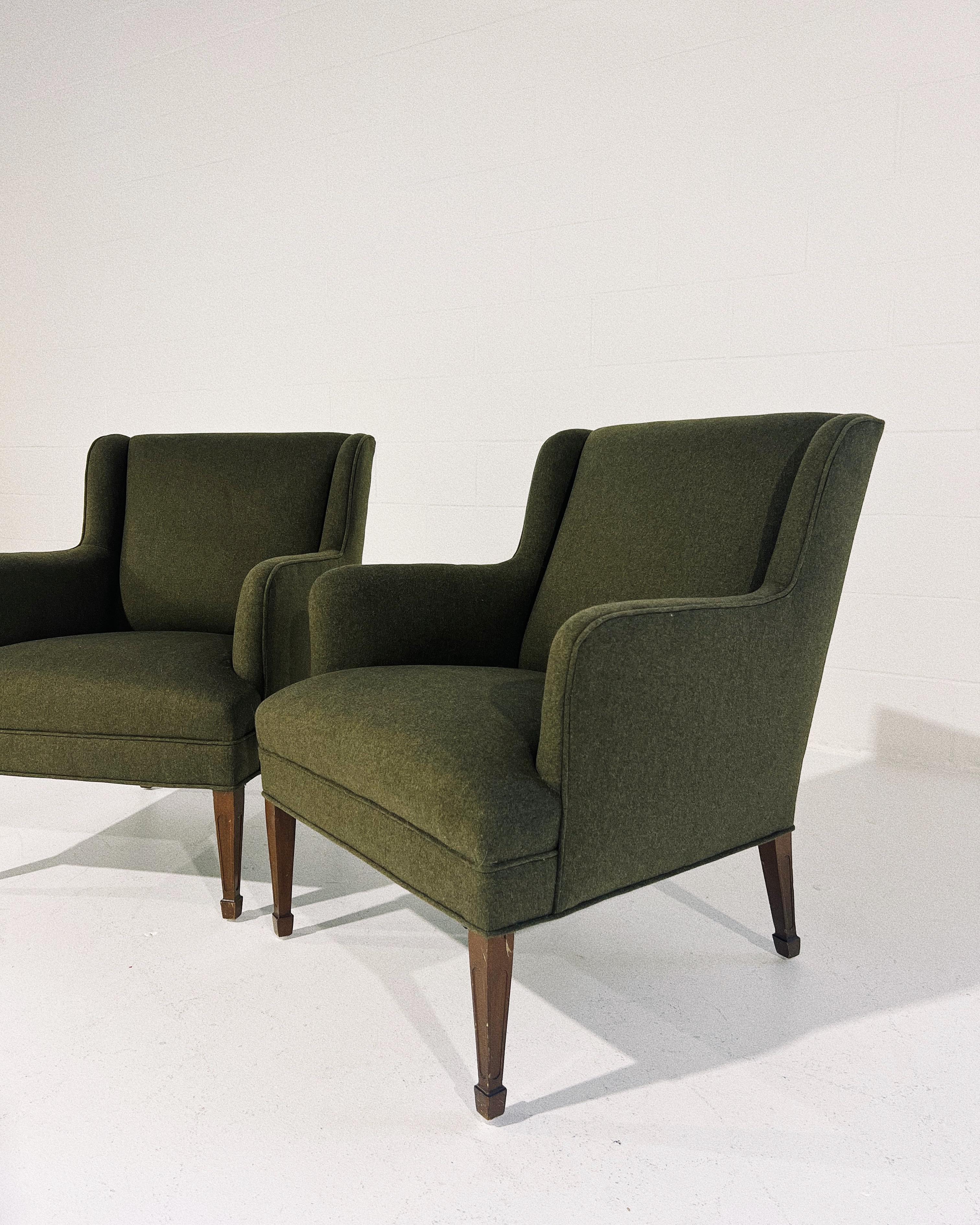 Frits Henningsen Armchairs in Loro Piana Cashmere Wool 1