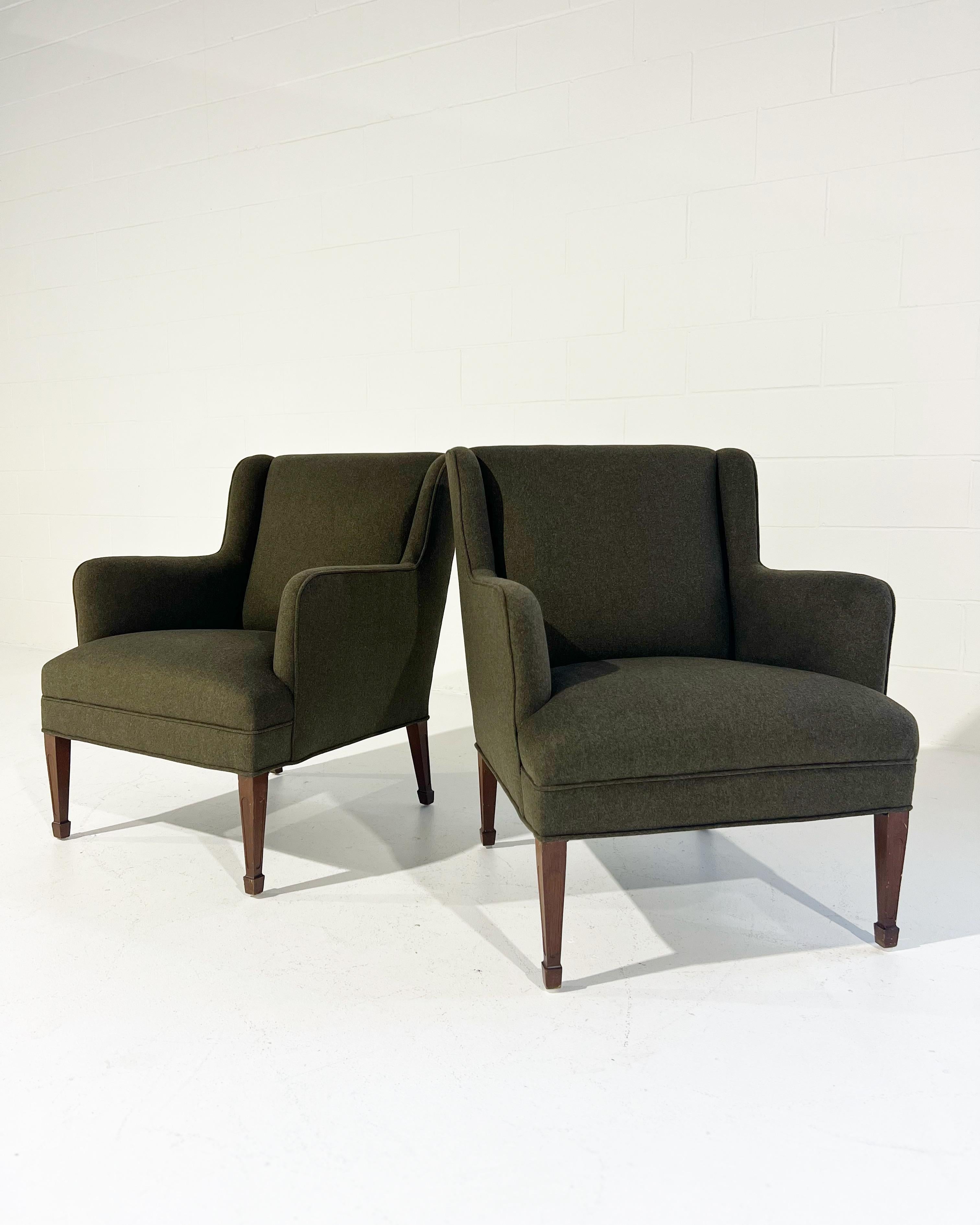 Frits Henningsen Armchairs in Loro Piana Cashmere Wool 2