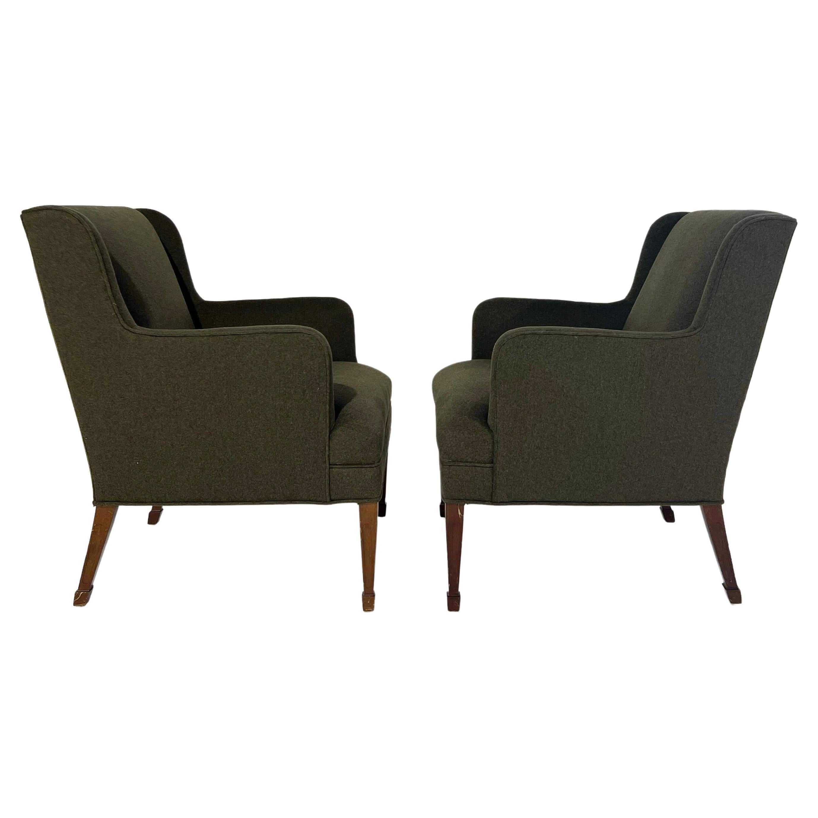Frits Henningsen Armchairs in Loro Piana Cashmere Wool