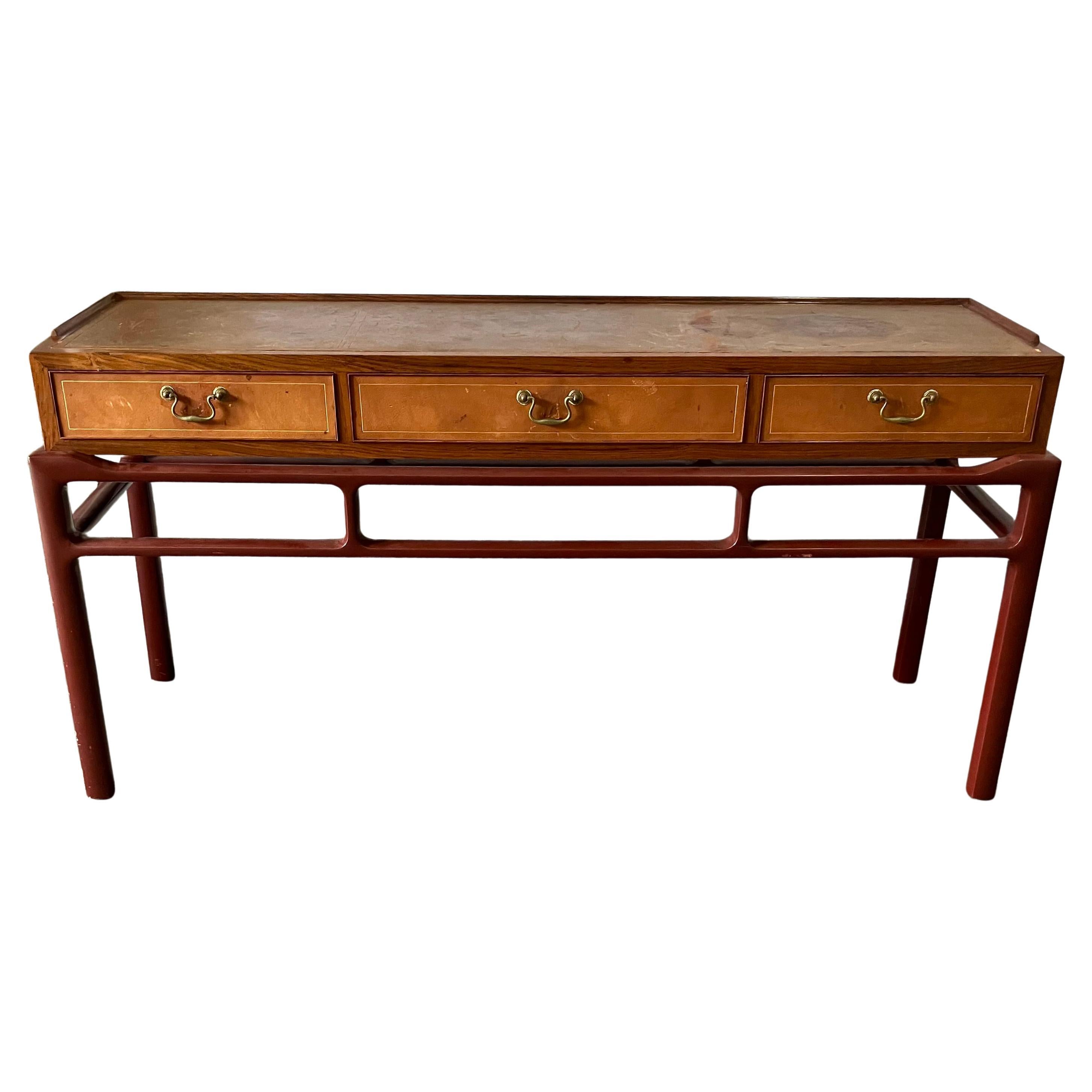 Frits Henningsen (attributed) Rosewood and Lacquered Chest on Stand For Sale
