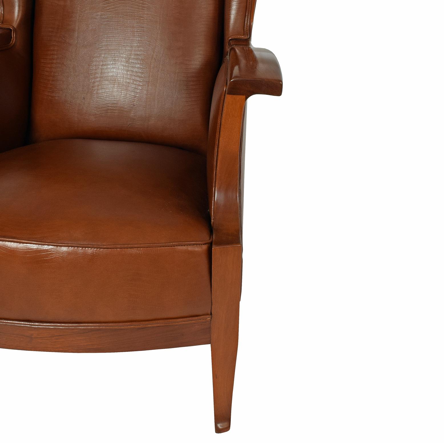 Frits Henningsen Attribution Wingback Chair, 1940s In Good Condition In Hudson, NY