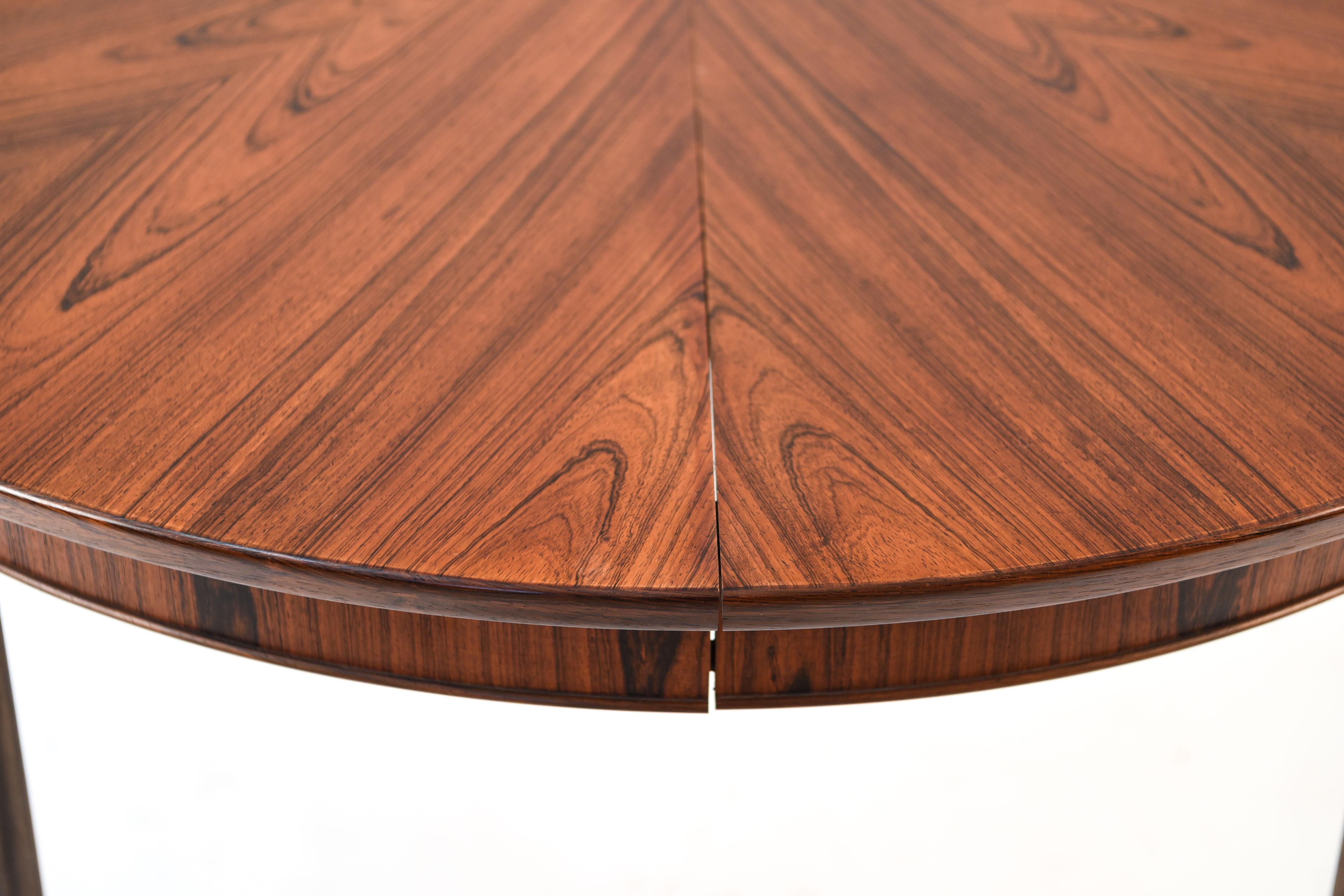 Mid-Century Modern Frits Henningsen Circular Rosewood Dining Table