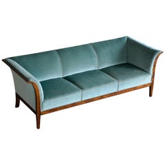 Frits Henningsen Classic Sofa in Flamed Birchwood with Original 1938 Invoice