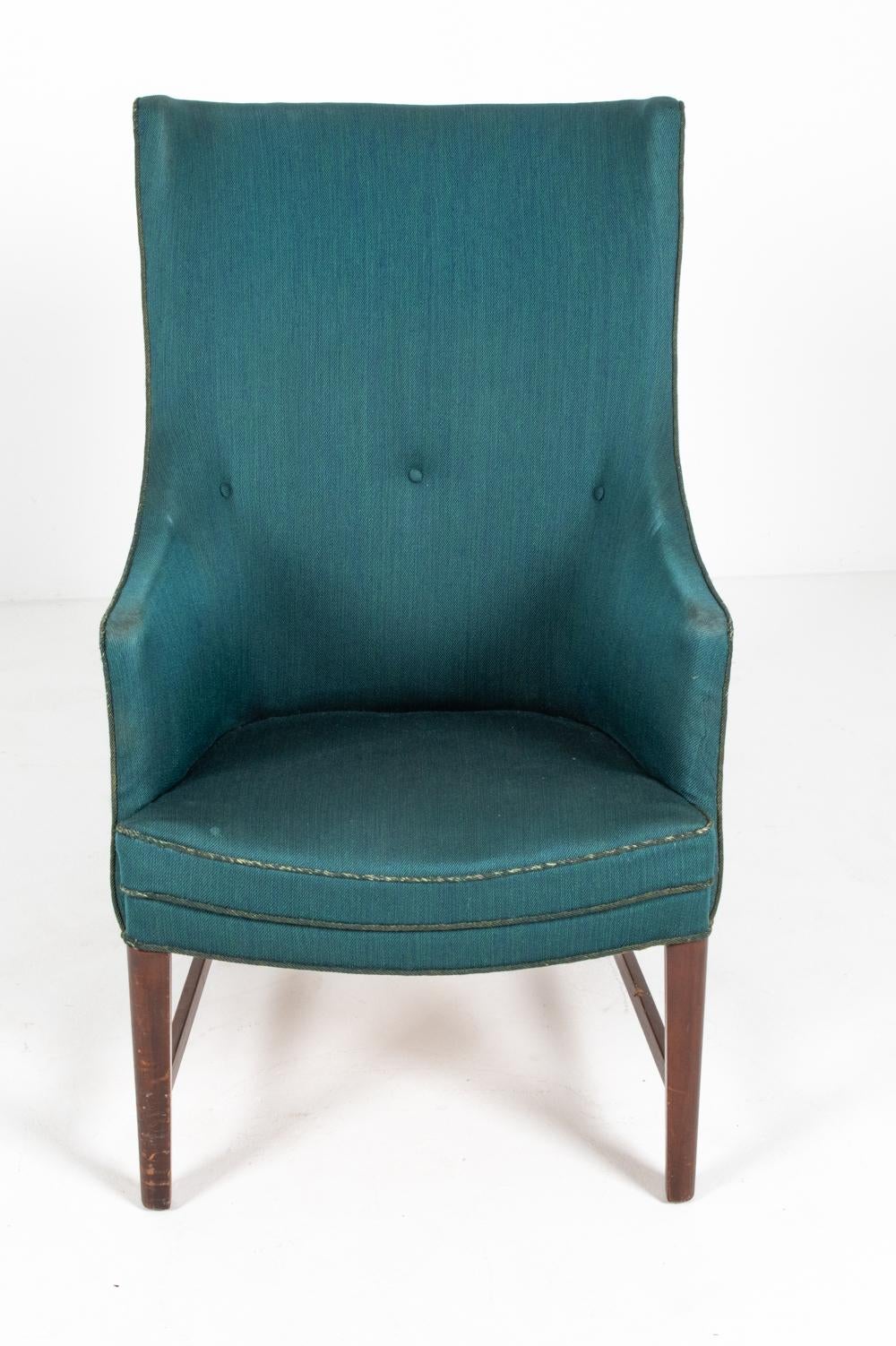 Frits Henningsen Danish Highback Lounge Chair, c. 1940's For Sale 1