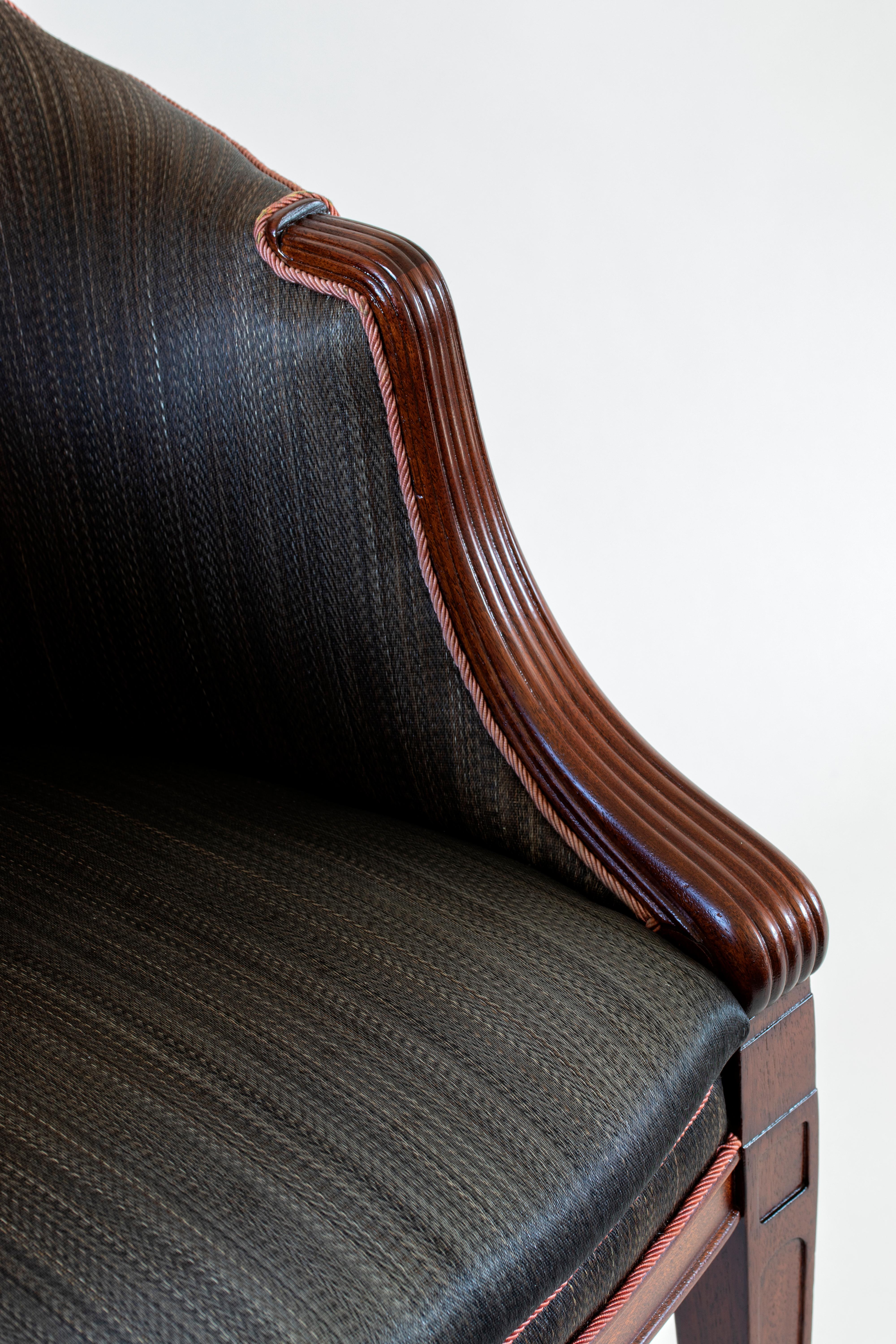 Frits Henningsen, Danish Mahogany and Original Horsehair Upholstery Armchair In Good Condition In Philadelphia, PA