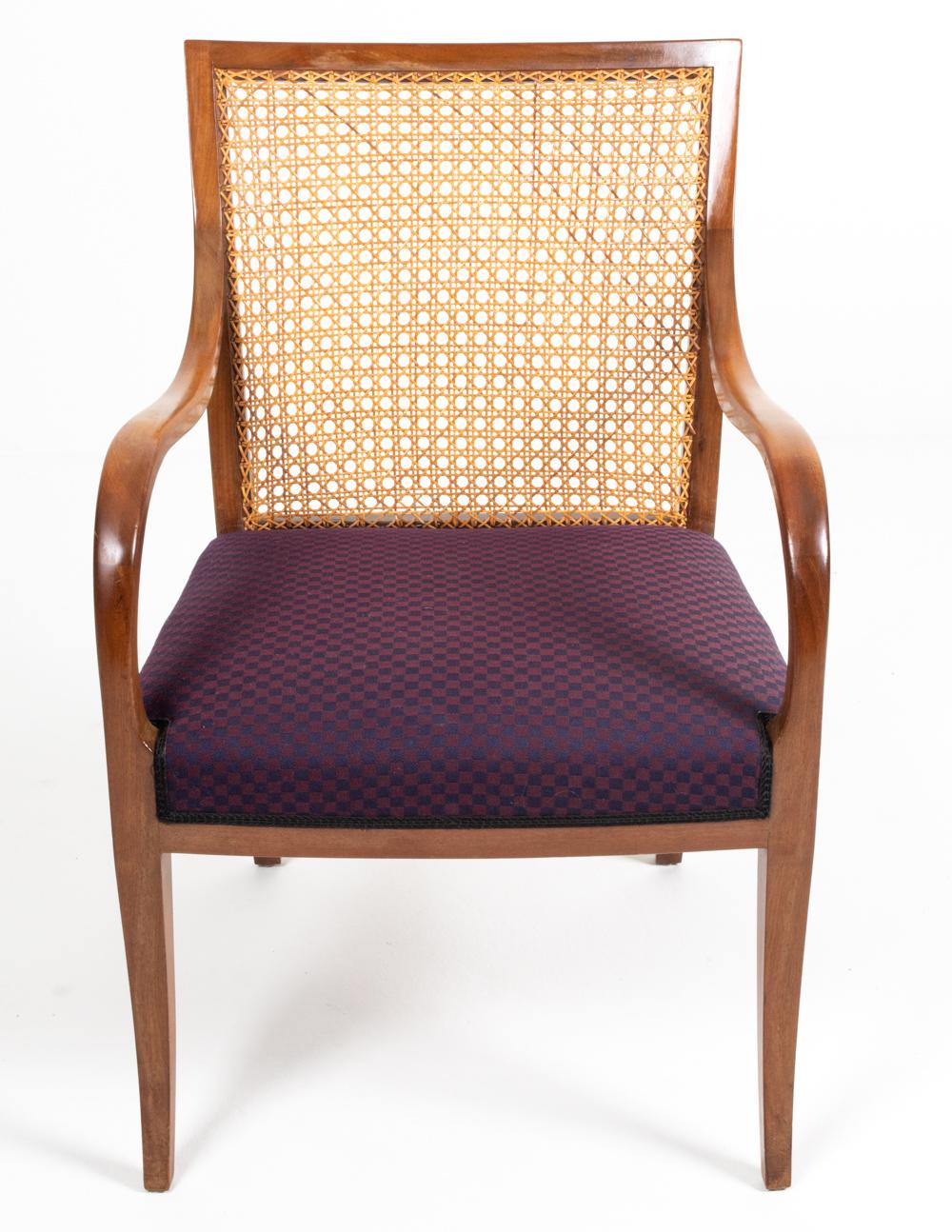 Frits Henningsen Danish Mahogany & Caned Armchair, c. 1940's In Good Condition For Sale In Norwalk, CT