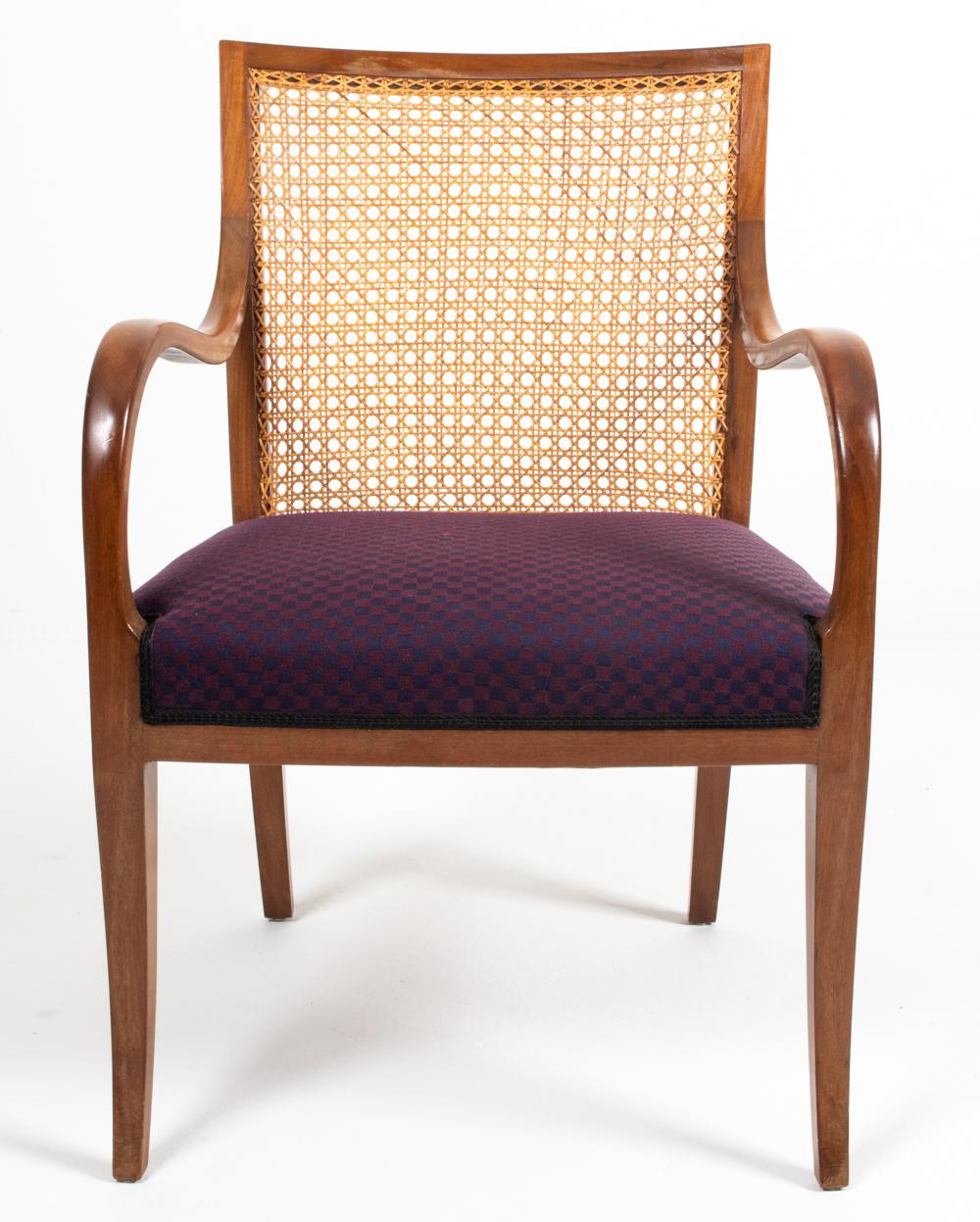 Frits Henningsen Dänischer Sessel aus Mahagoni und Schilfrohr, ca. 1940er Jahre (Mitte des 20. Jahrhunderts) im Angebot
