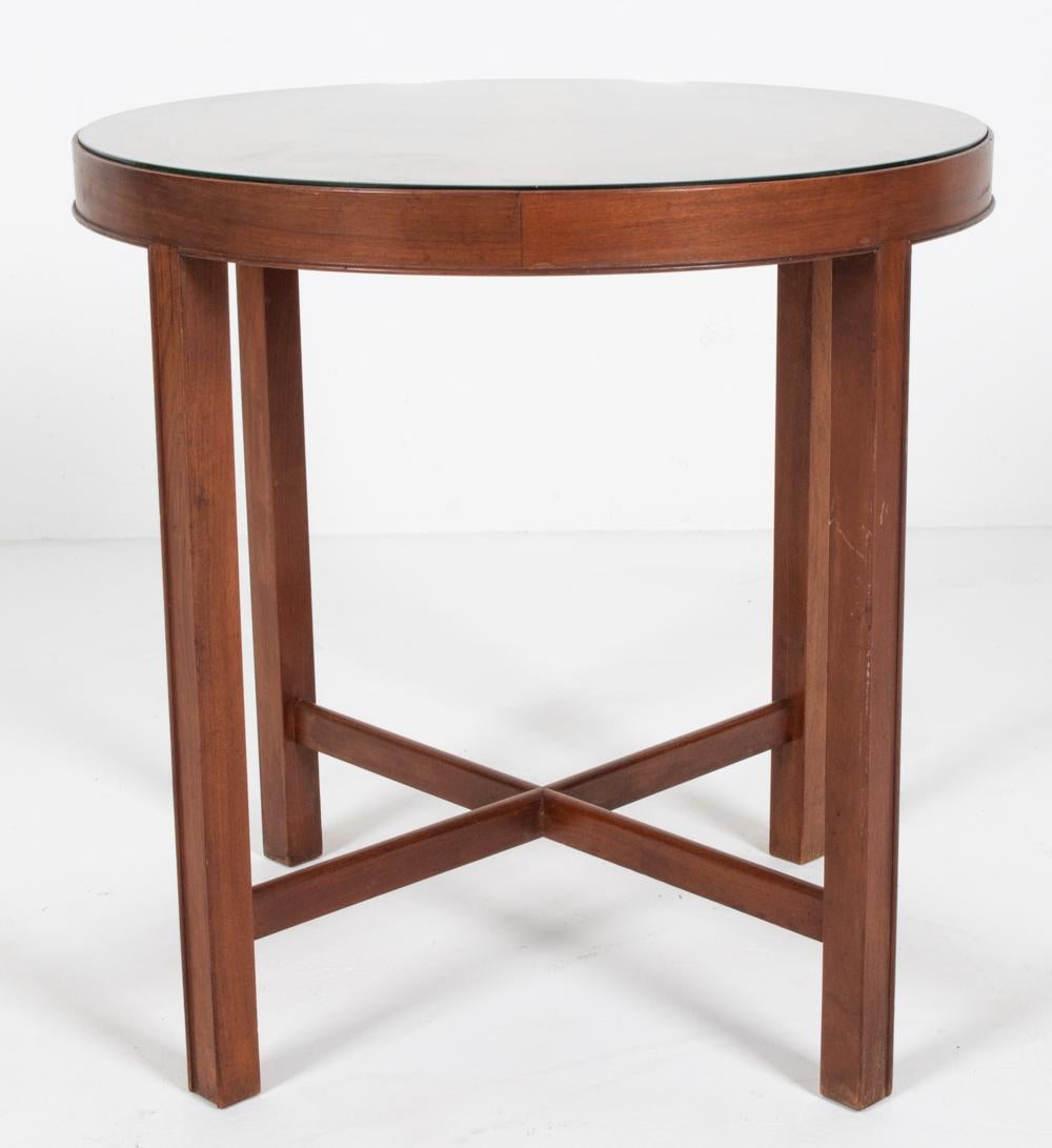 Frits Henningsen Danish Mahogany Round Side Table, c. 1940's For Sale 1