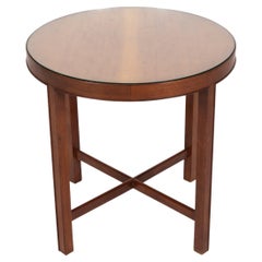 Antique Frits Henningsen Danish Mahogany Round Side Table, c. 1940's