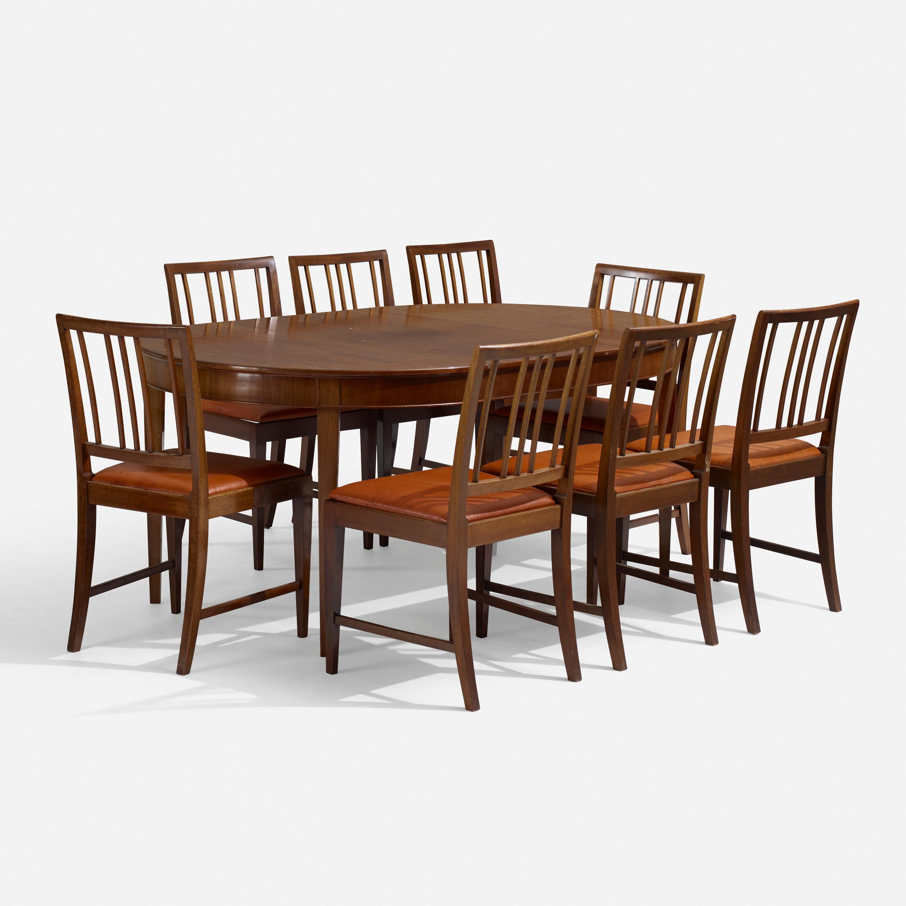Leather Frits Henningsen Danish Modern Dining Chairs, circa 1930s For Sale