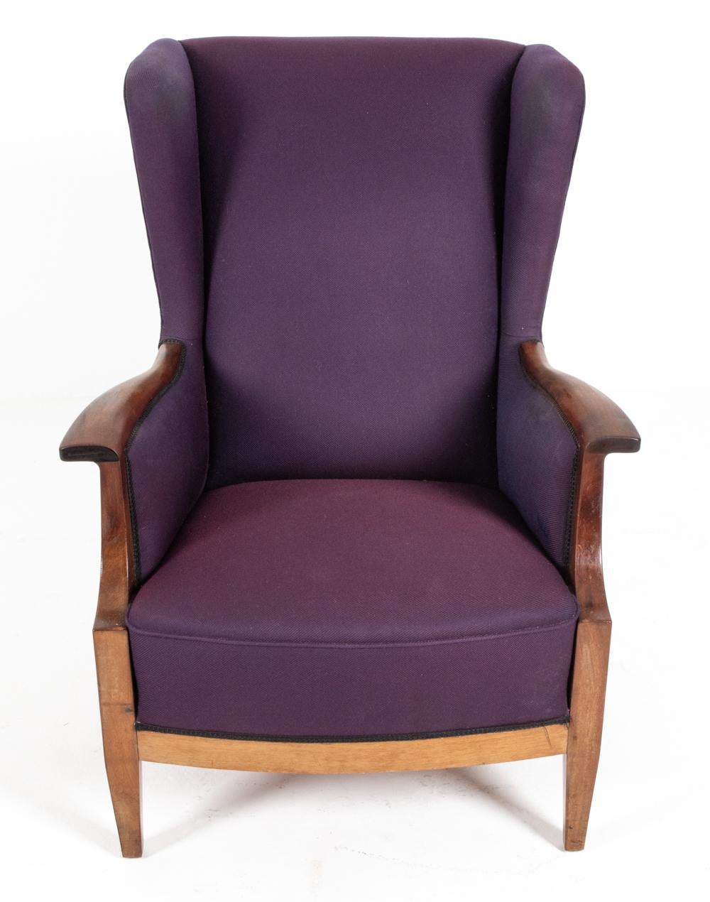 purple wingback chair
