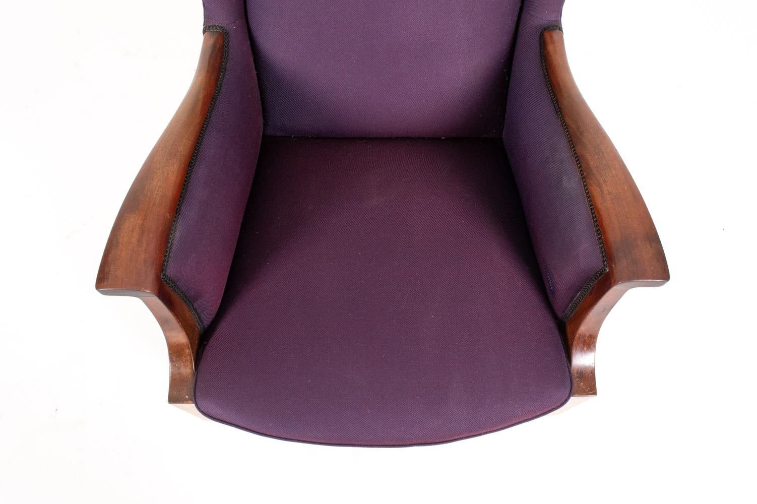 Frits Henningsen Danish Wingback Lounge Chair, c. 1940's  In Good Condition For Sale In Norwalk, CT