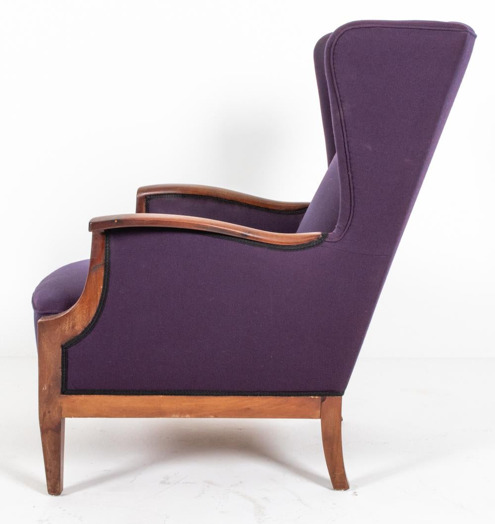 Mahogany Frits Henningsen Danish Wingback Lounge Chair, c. 1940's  For Sale