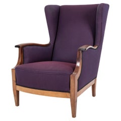 Frits Henningsen Danish Wingback Lounge Chair, c. 1940's 