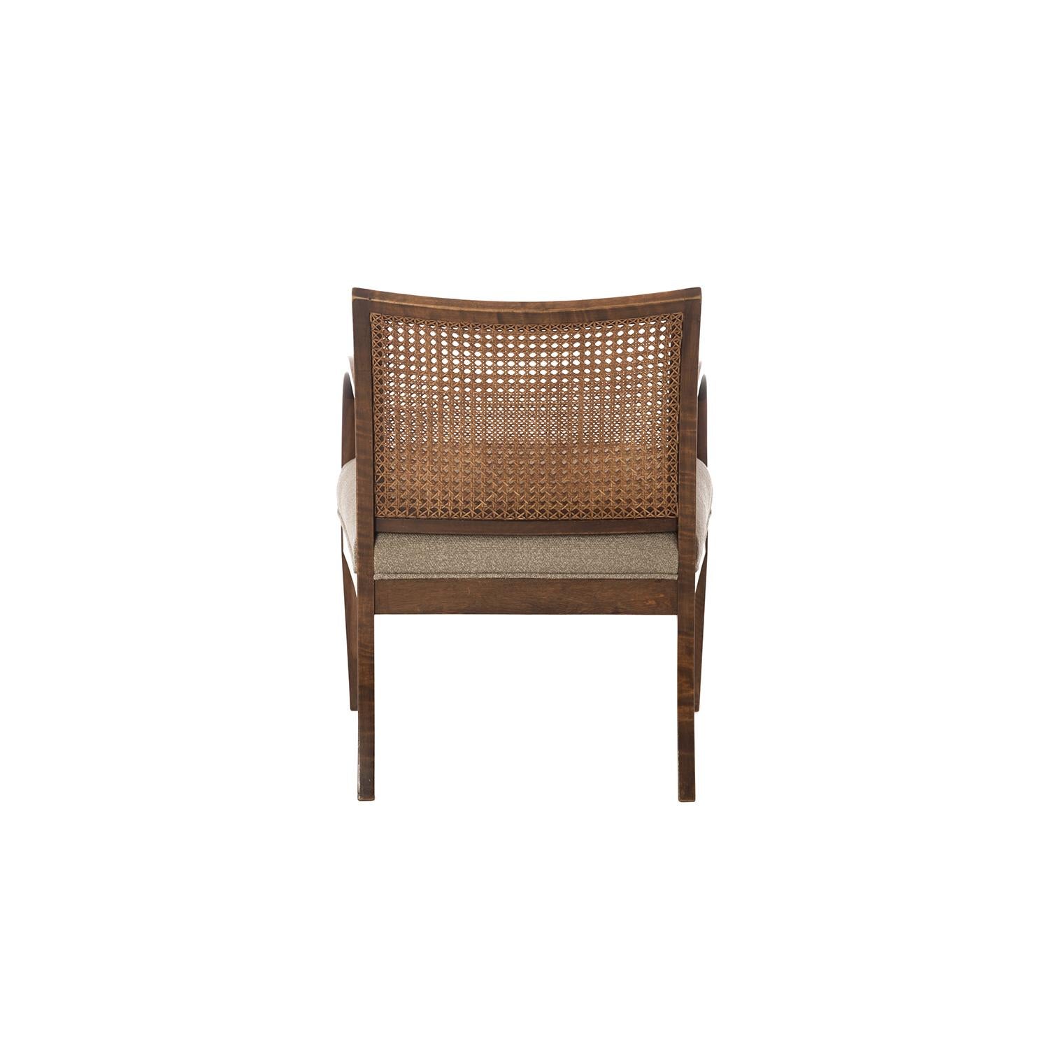 Frits Henningsen Double Layer Caned Back Transitional Modern Armchair In Excellent Condition For Sale In Minneapolis, MN