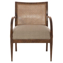 Frits Henningsen Double Layer Caned Back Transitional Modern Armchair